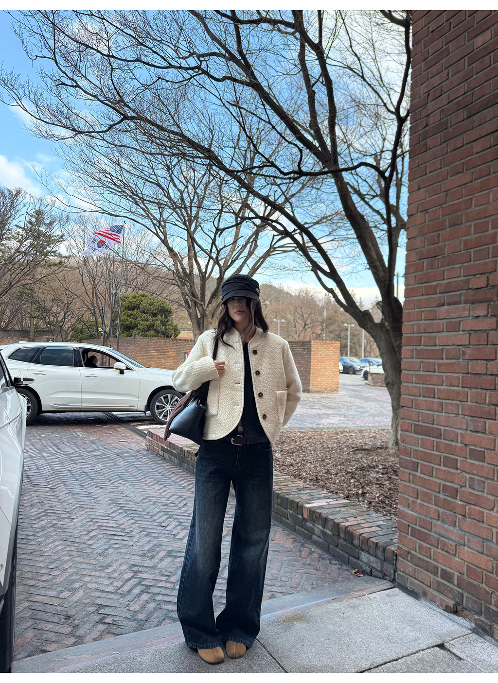 LelyMooch 色落ち加工 ストレートデニムパンツ　LEM304