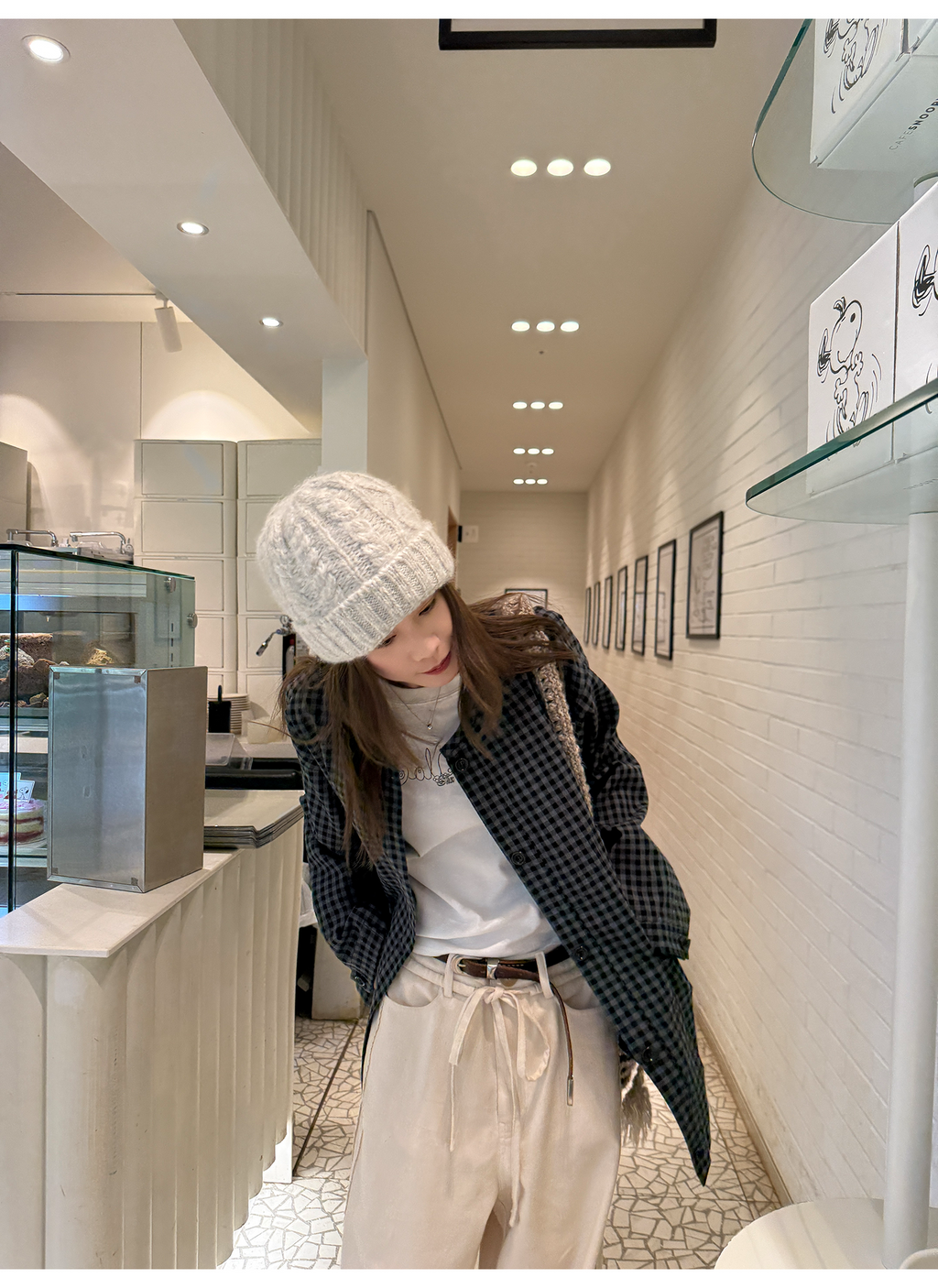 LelyMooch ブラックグレーチェックジャケット  LEM248