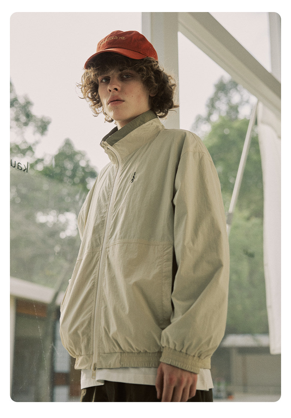 防風×配色リバーシブル仕様 立ち襟スポーツジャケット  LOM032