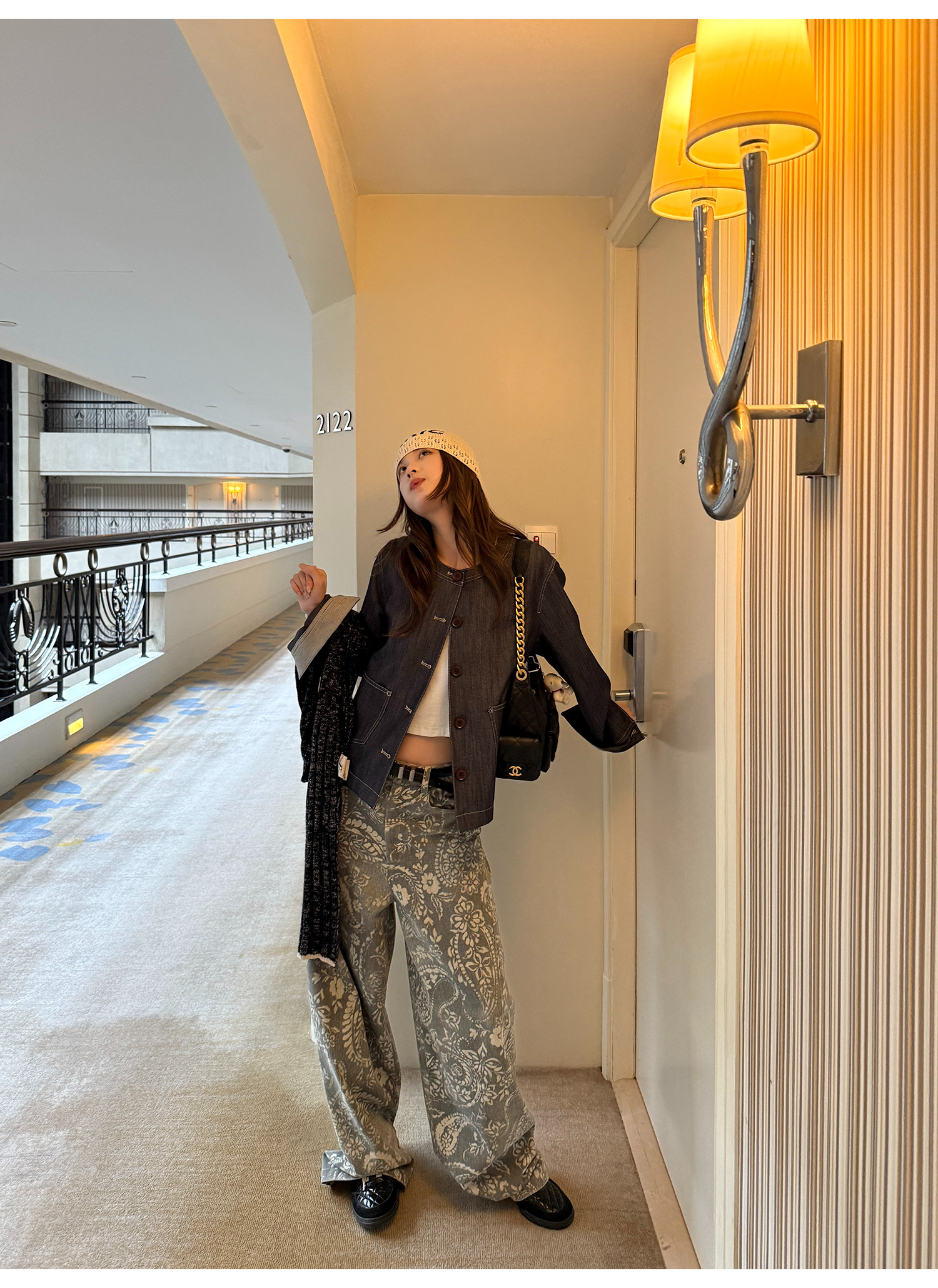 LelyMooch ペイズリー柄 ワイドパンツ  LEM221