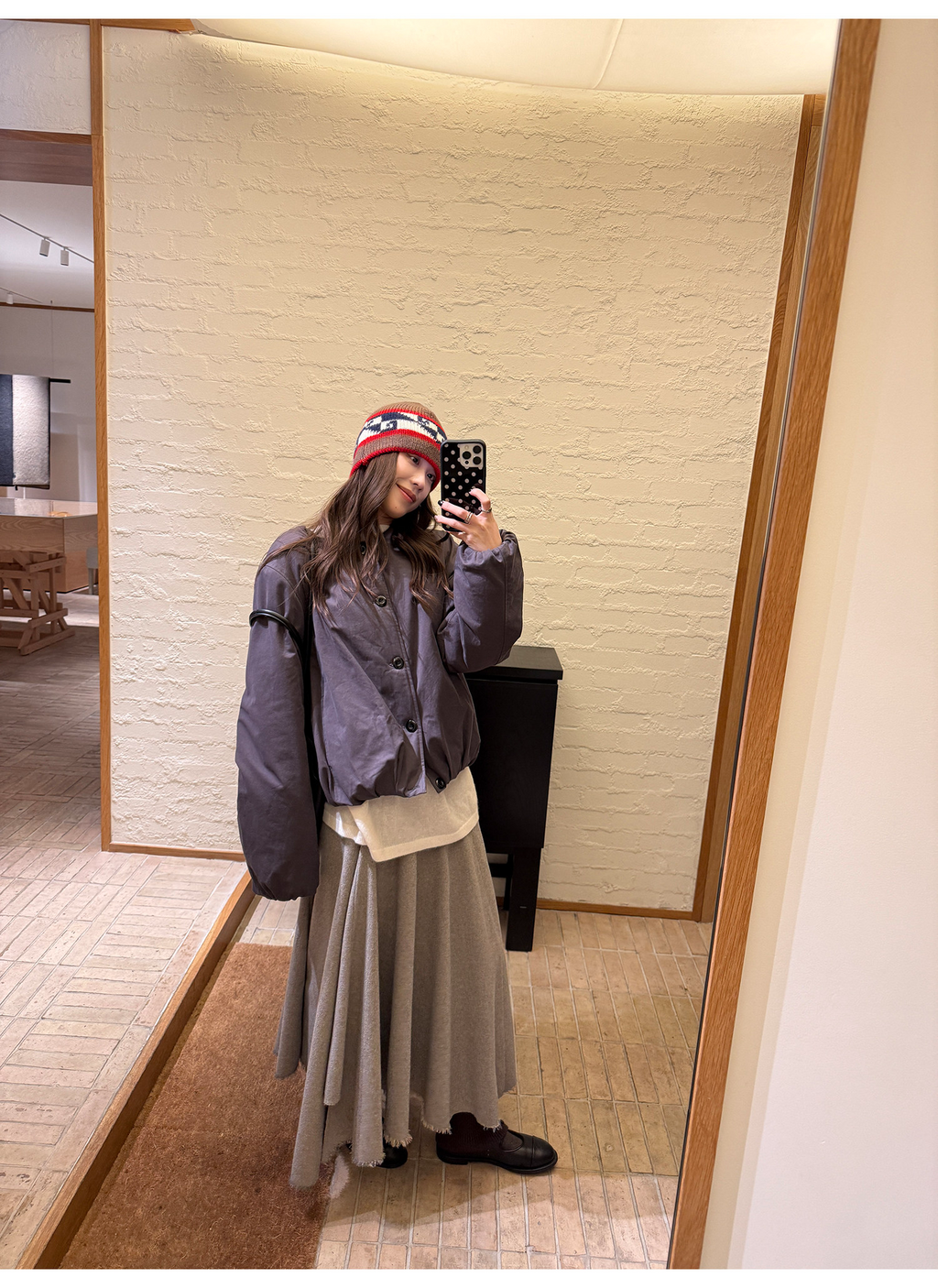 LelyMooch マフラー付き 中綿ブルゾン  LEM306