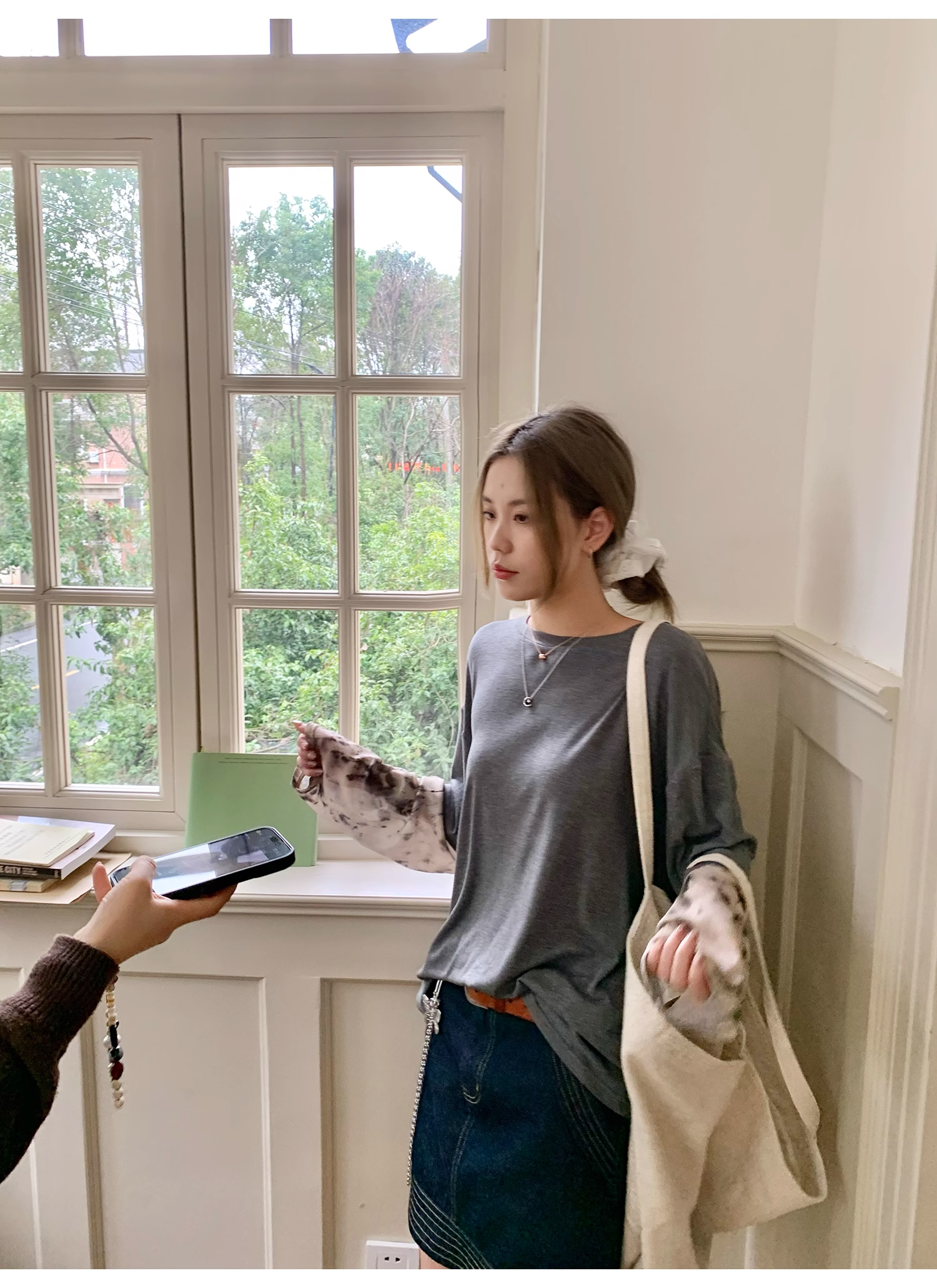 LelyMooch  レオパード柄袖  ロンTシャツ  LEM117