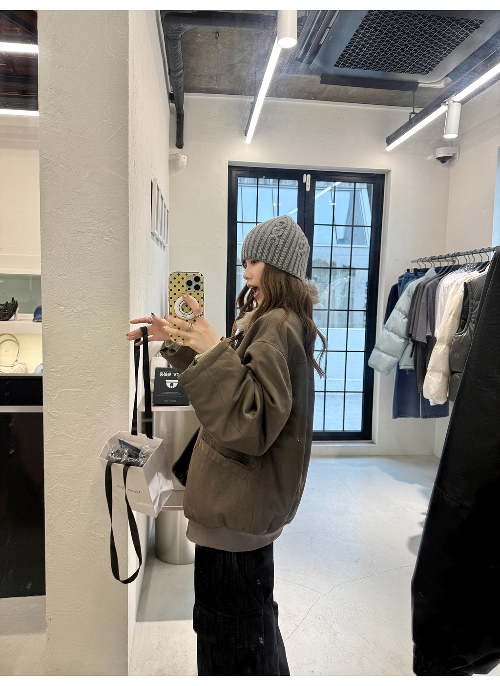 LelyMooch エコファーライナー付きモッズコート　LEM259