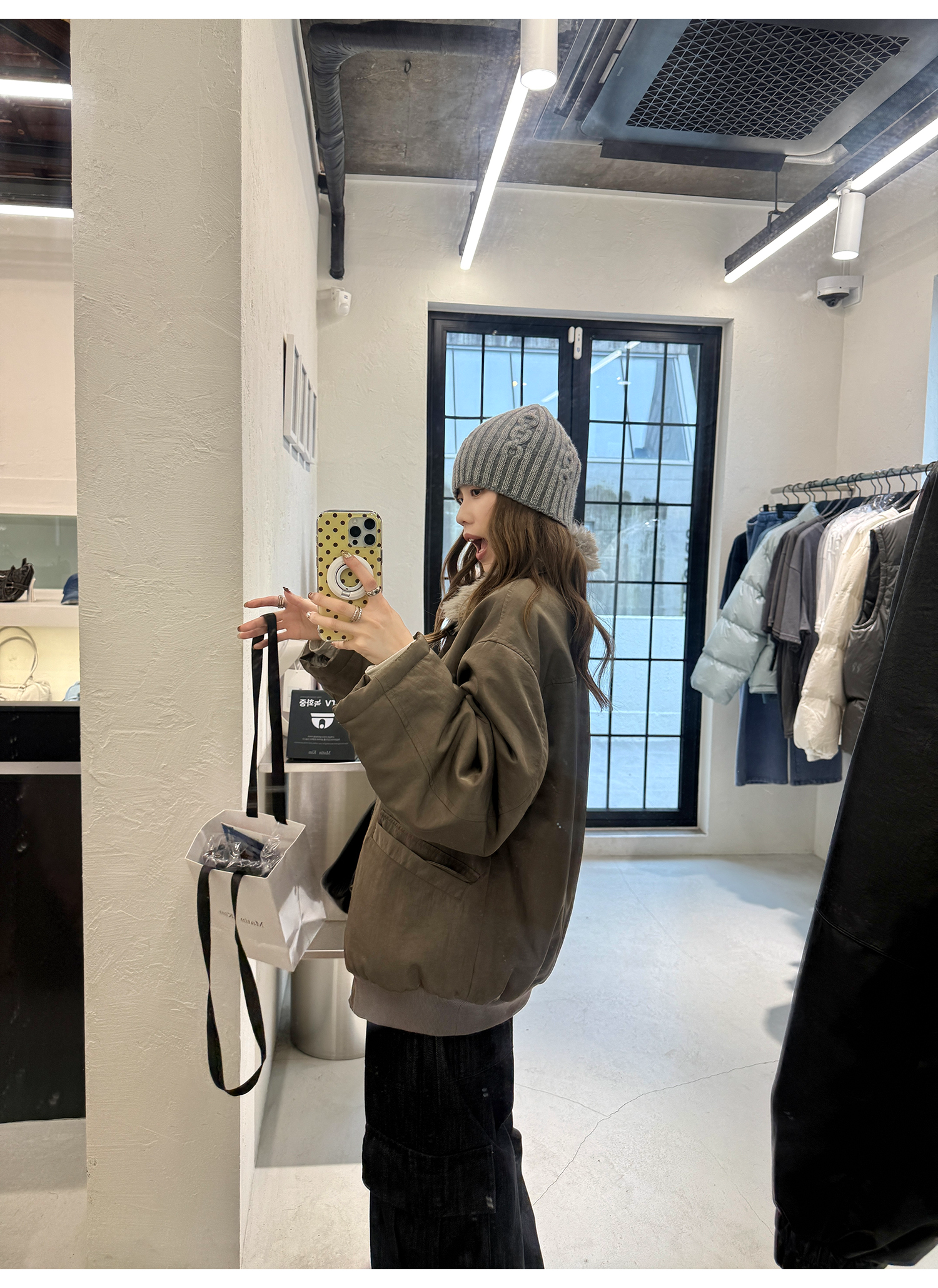 LelyMooch エコファーライナー付きモッズコート　LEM259