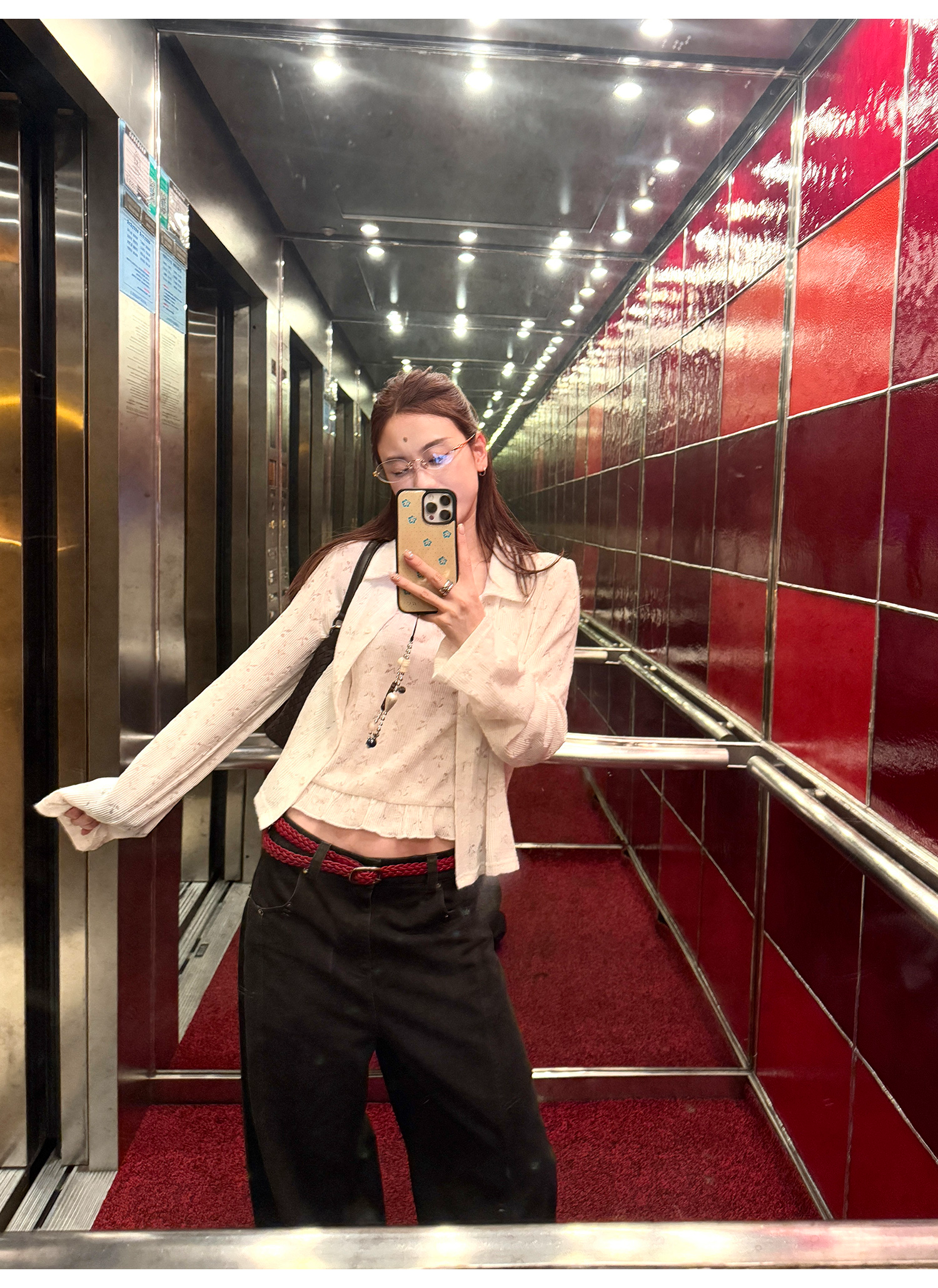 LelyMooch ニットカーデ＆レースキャミセット  LEM209