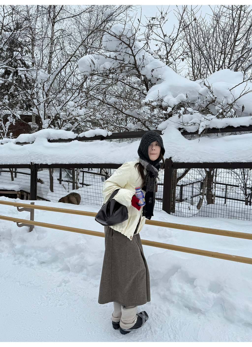 LelyMooch ブラウン系 ウール混 バルーンパンツ  LEM311