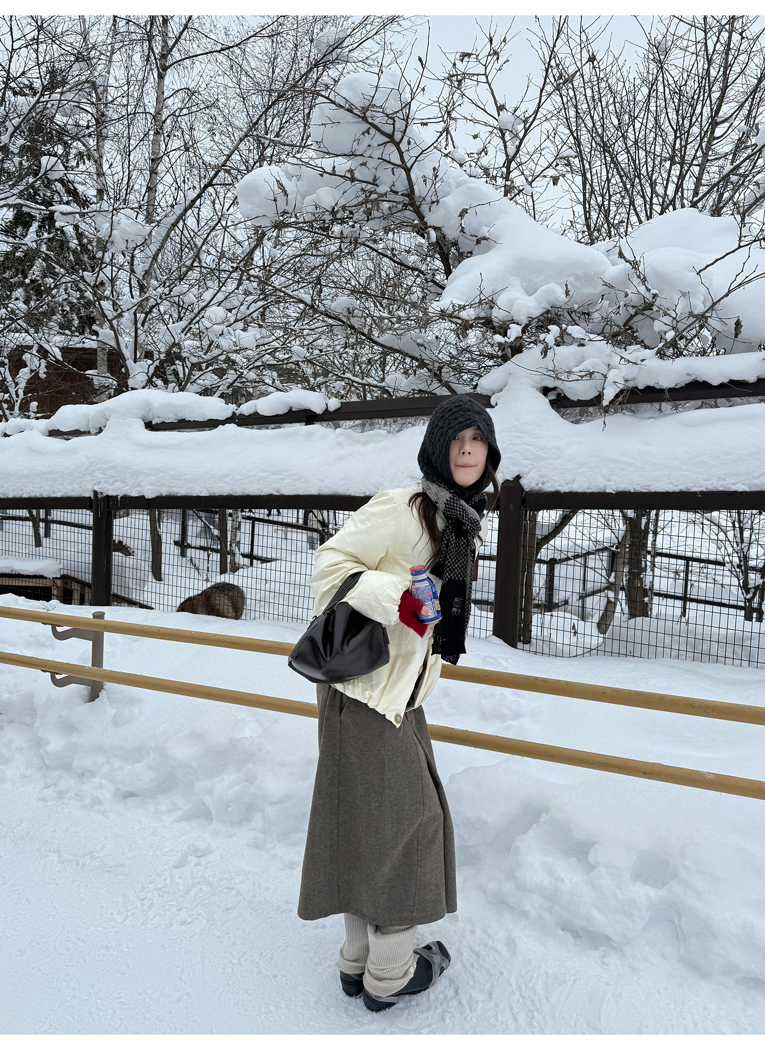 LelyMooch ブラウン系 ウール混 バルーンパンツ  LEM311