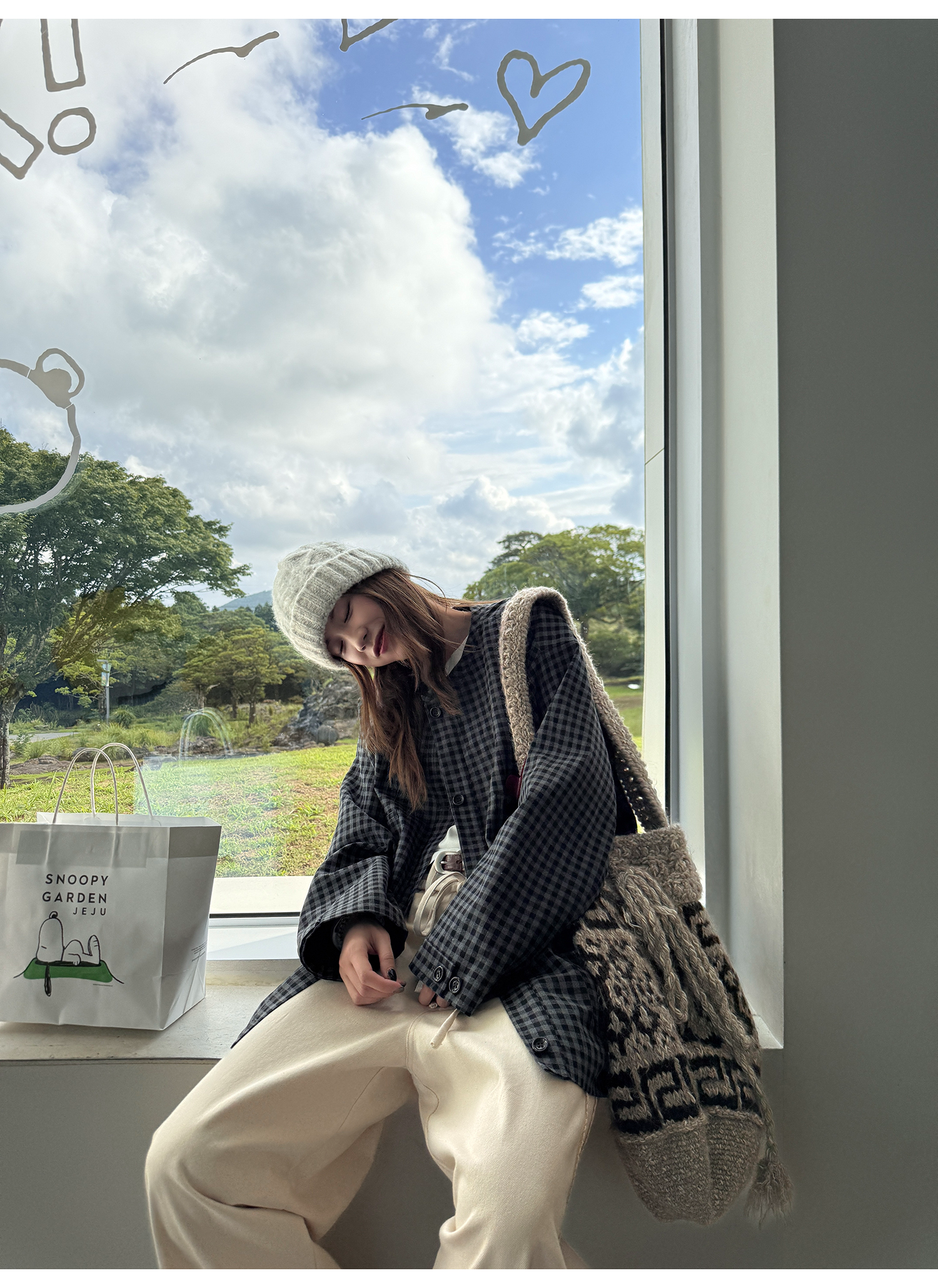 LelyMooch ブラックグレーチェックジャケット  LEM248