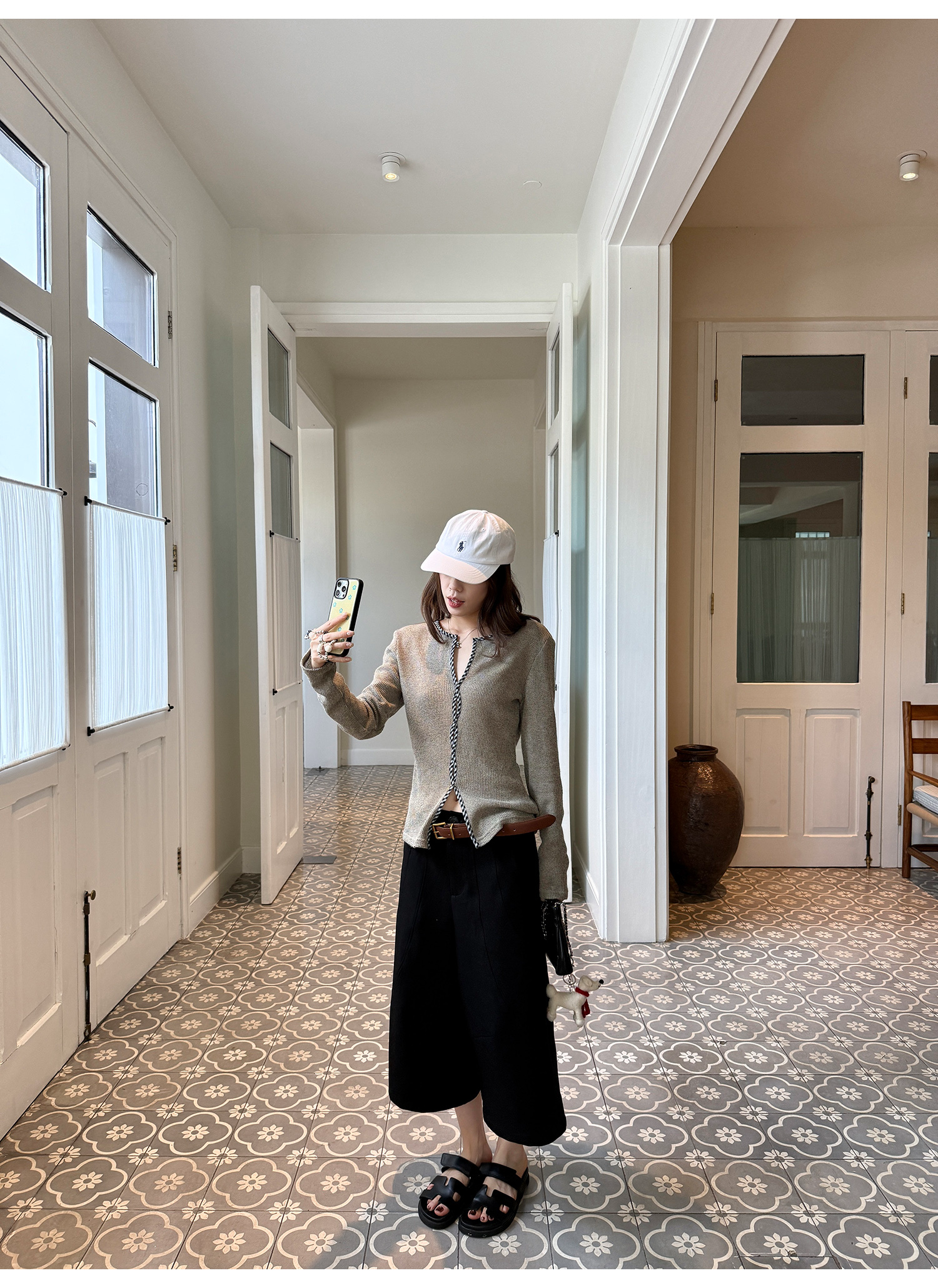 LelyMooch Aライン ワイドパンツ七分丈  LEM202