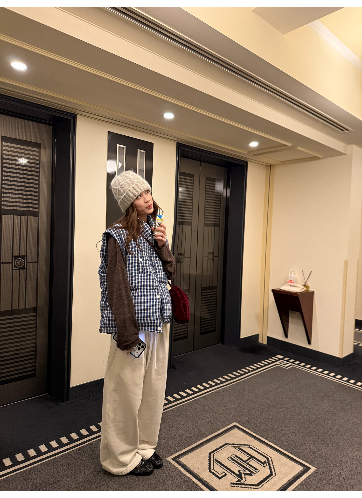 LelyMooch 裏起毛 タックイージーパンツ  LEM286