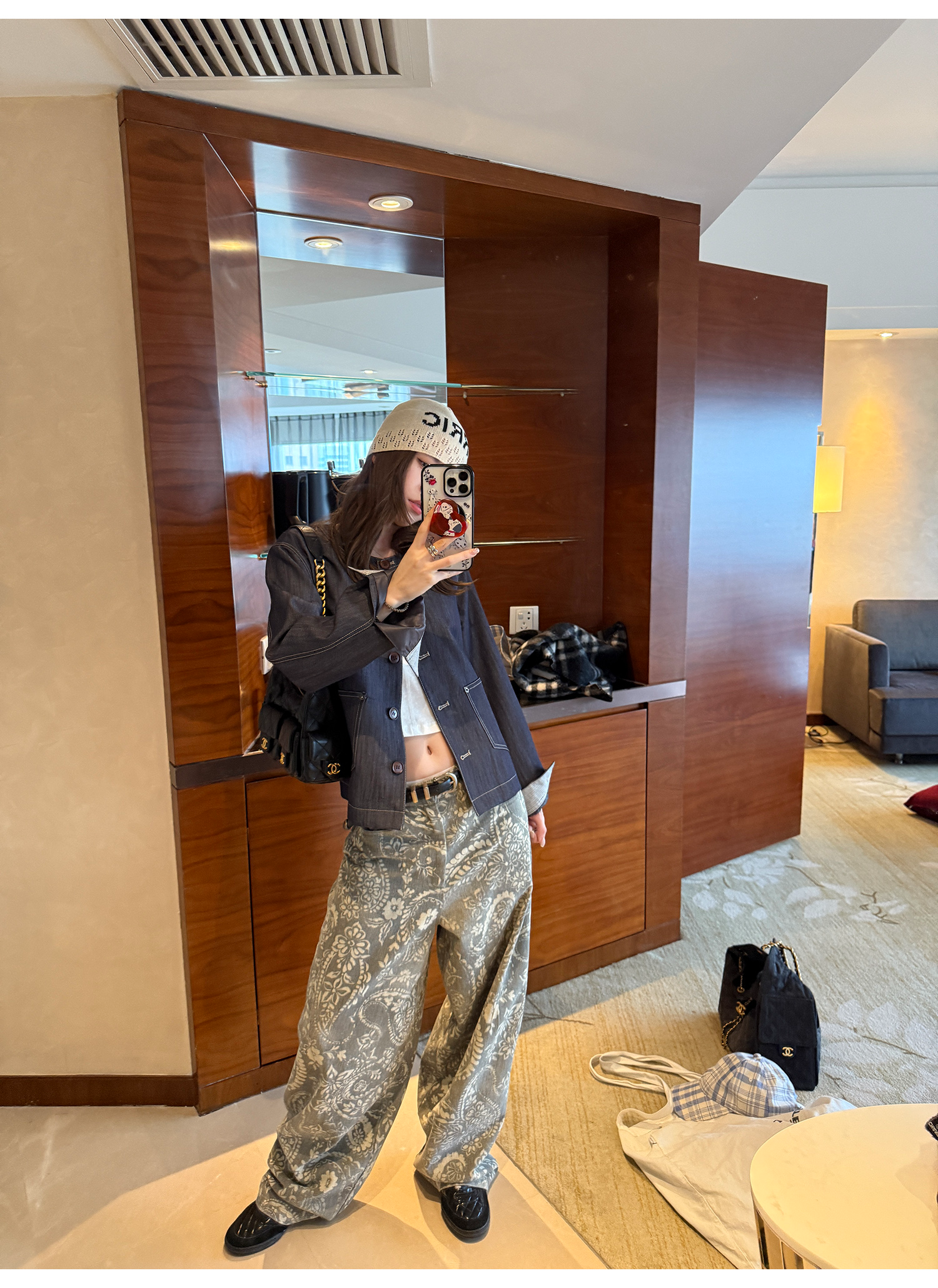 LelyMooch ペイズリー柄 ワイドパンツ  LEM221