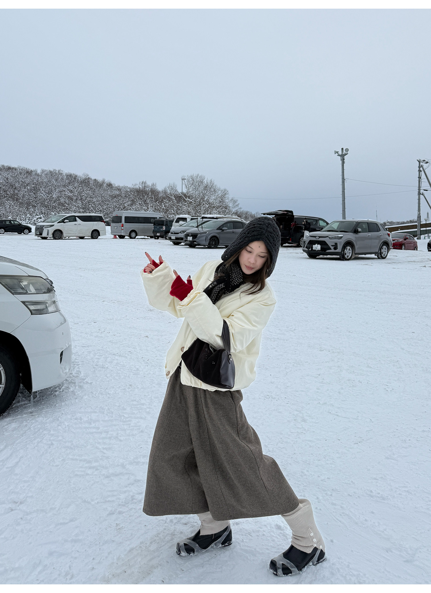 LelyMooch ブラウン系 ウール混 バルーンパンツ  LEM311