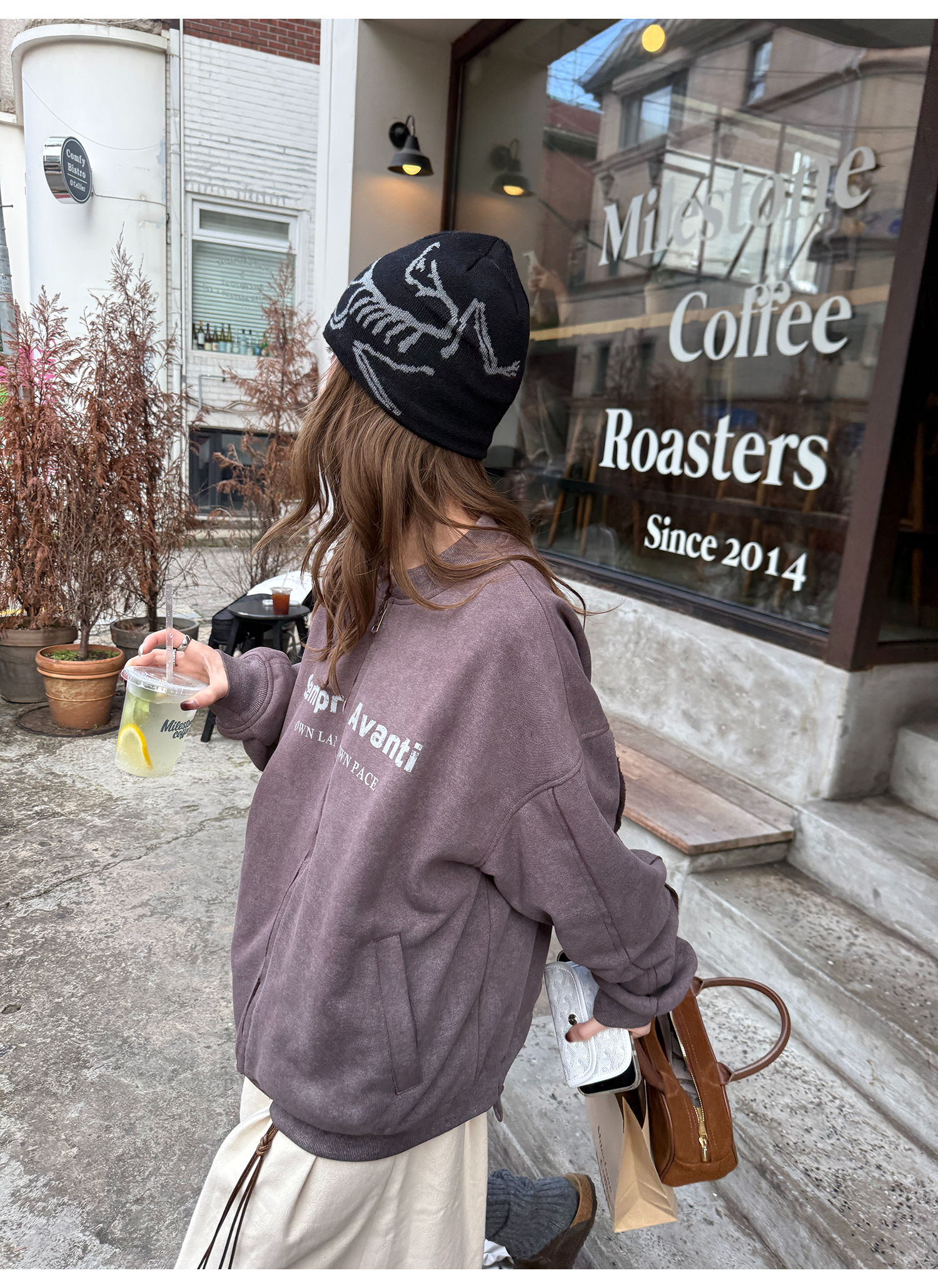 LelyMooch ジップスウェット アメリカンヴィンテージ風  LEM264