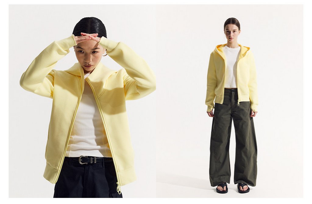 斜めジップ ダンボール素材 パーカー  LOM048