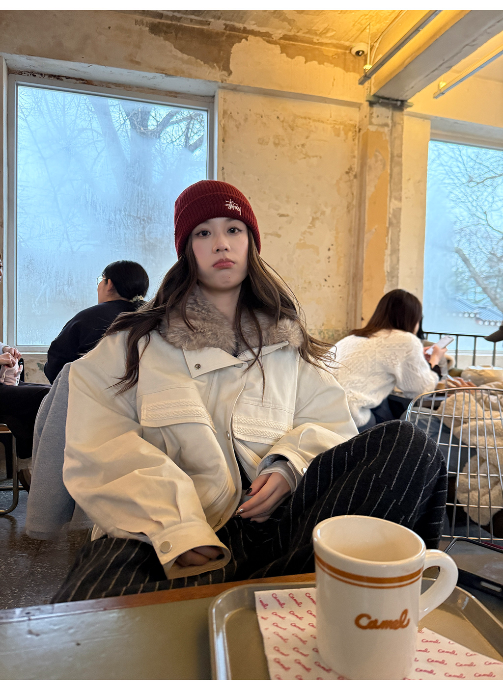 LelyMooch 取り外し襟付き 中綿ショートアウター  LEM305