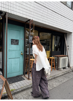 LelyMooch 1年中使える！ヴィンテージ風ワイドパンツ  LEM186
