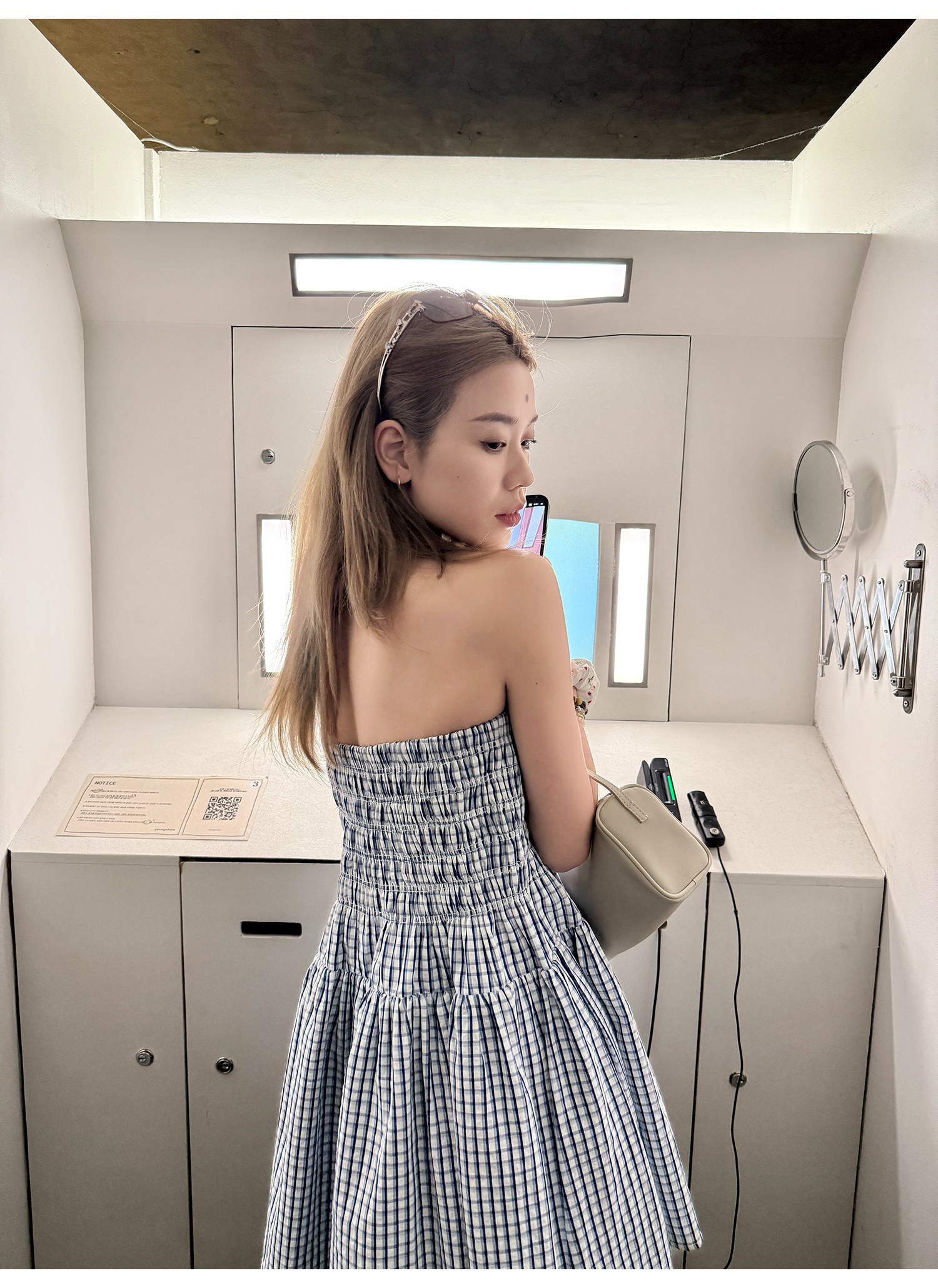 LelyMooch 2WAYギンガム スカート／チューブトップ  LEM176