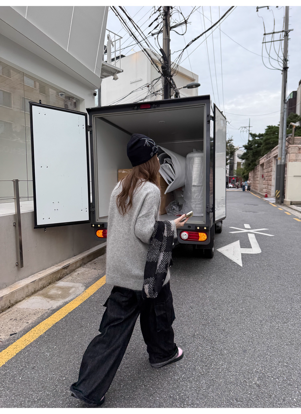 LelyMooch セルビッジ黒デニムパンツ　LEM257