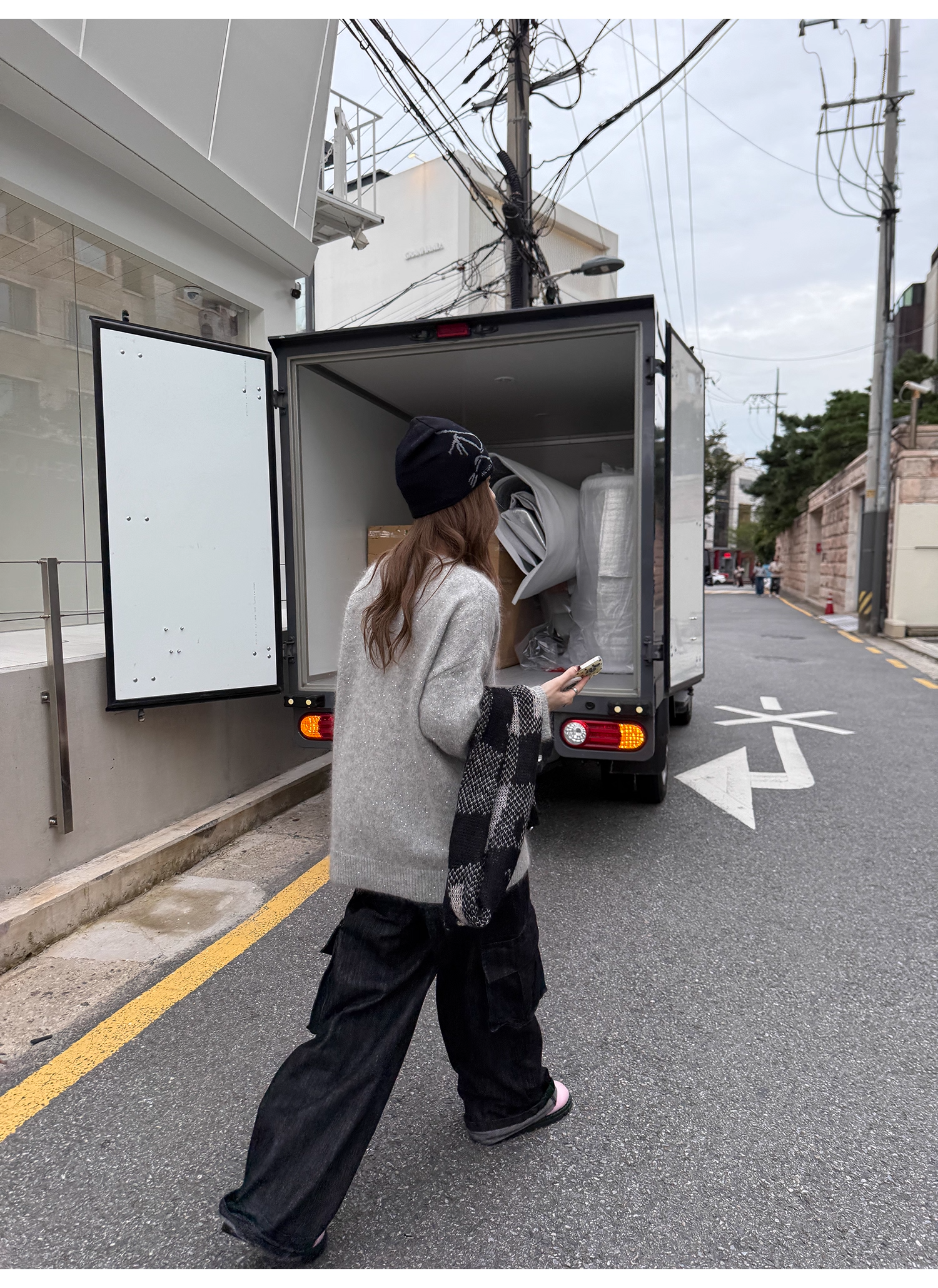 LelyMooch セルビッジ黒デニムパンツ　LEM257