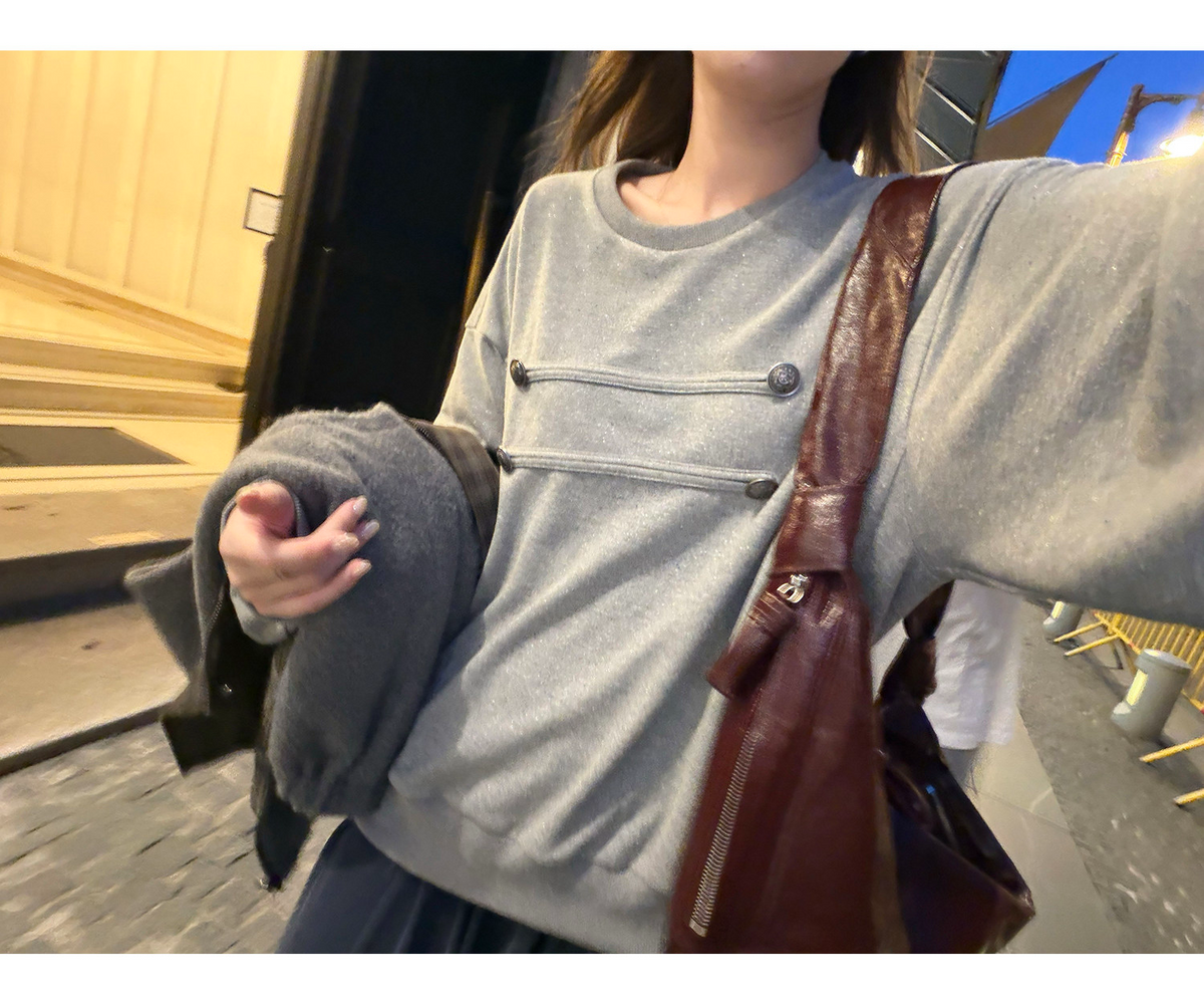 LelyMoochナポレオン風 金属ボタン付きスウェット  LEM438