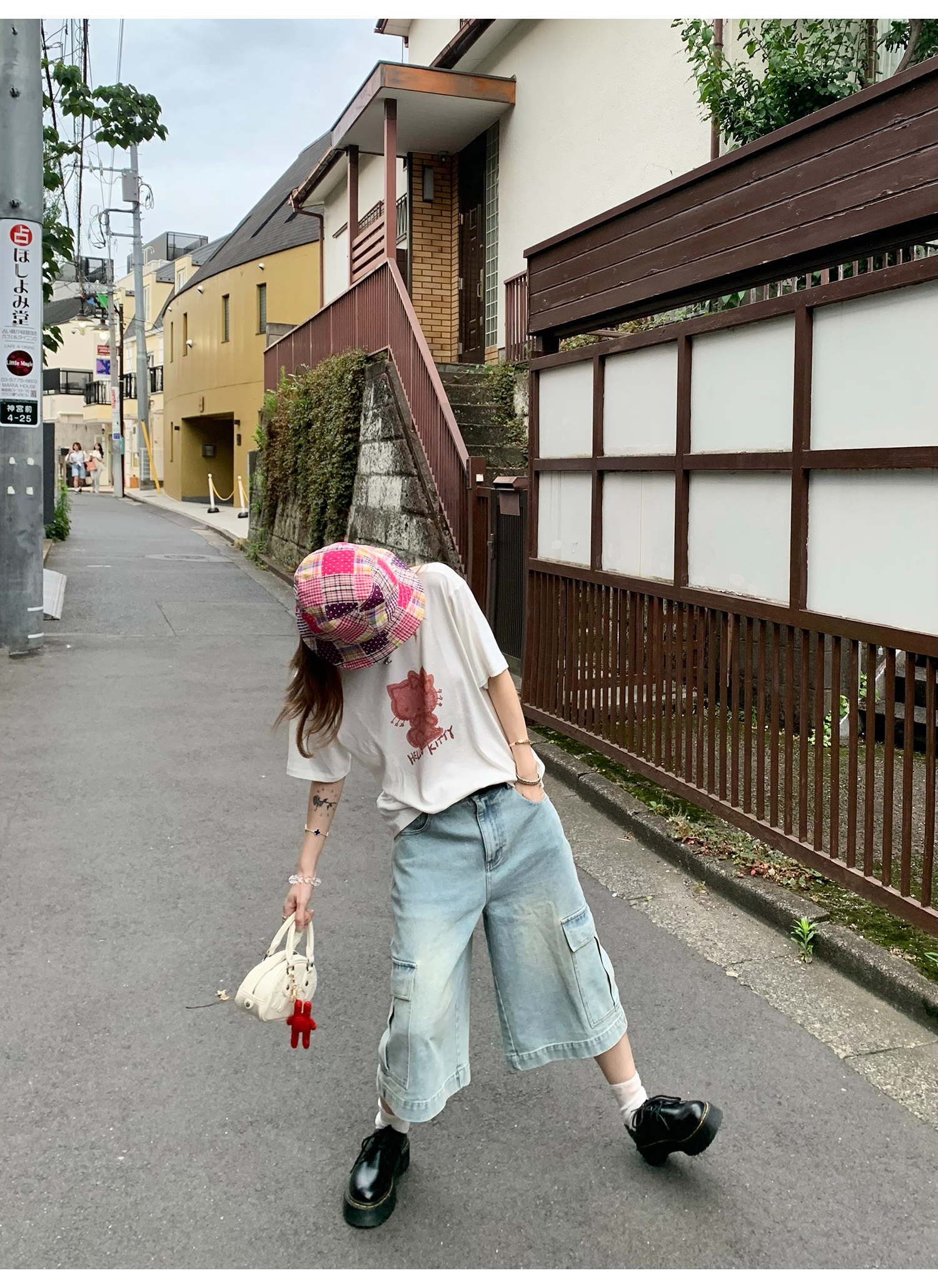 LelyMooch 体型カバー◎ カーゴデニムパンツ  LEM182