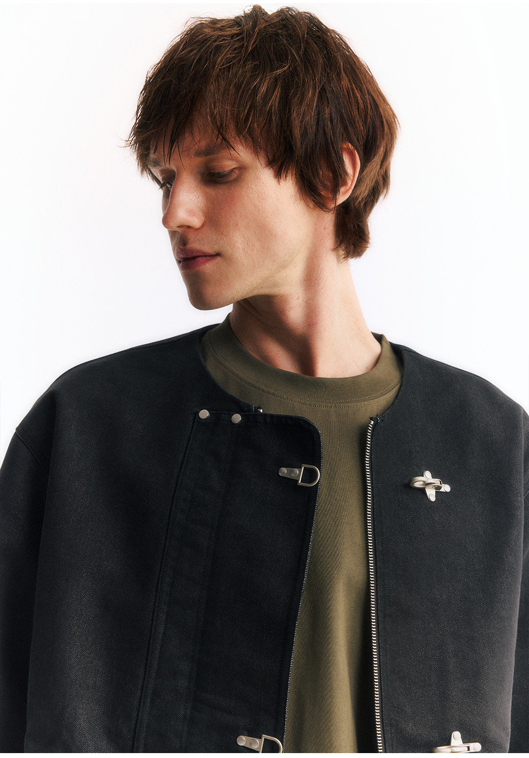 2WAYカラー フライトバックルコーデュロイショートジャケット  LOM045