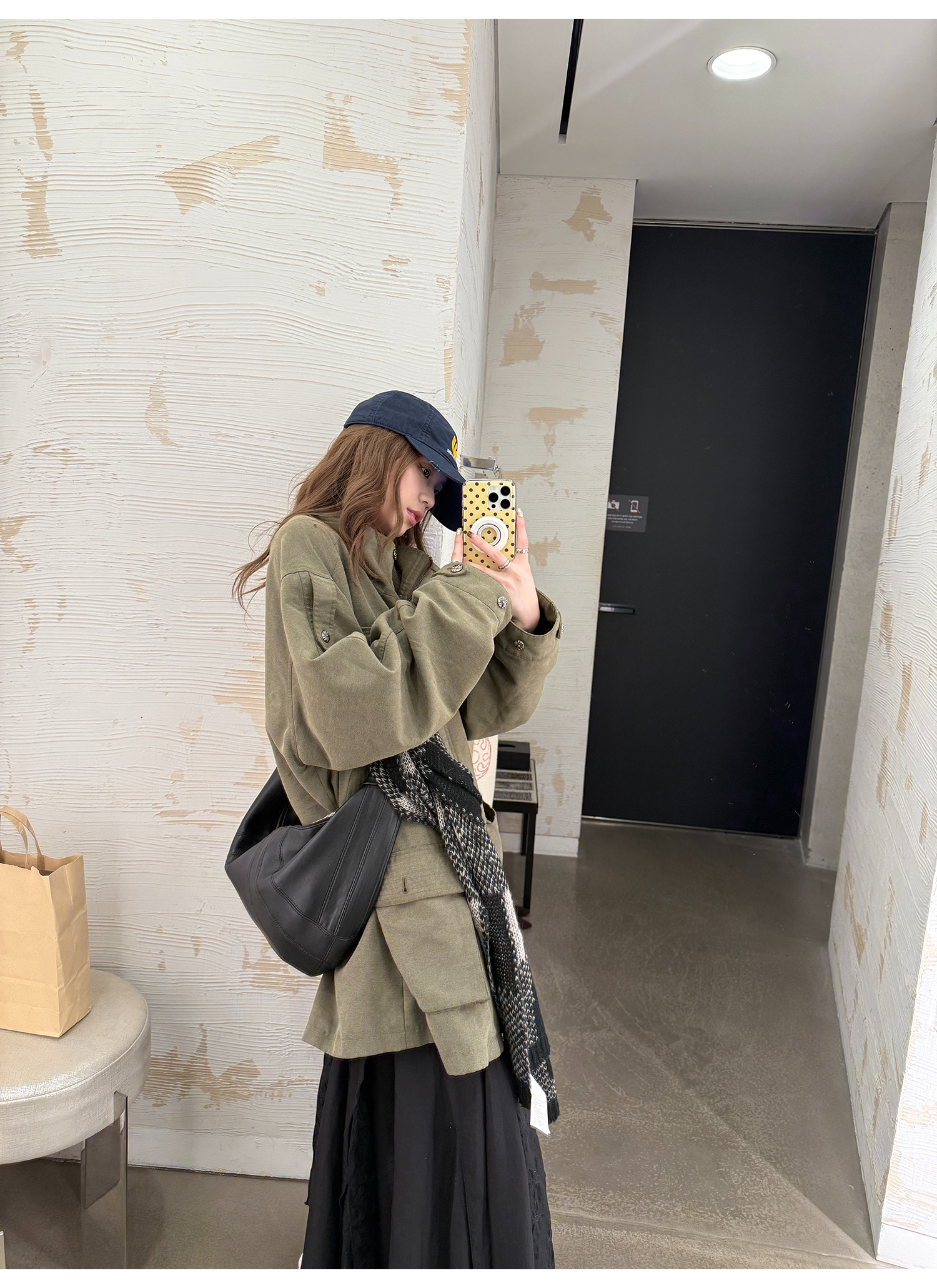 LelyMooch ヴィンテージ風クロスボタンワークジャケット  LEM262