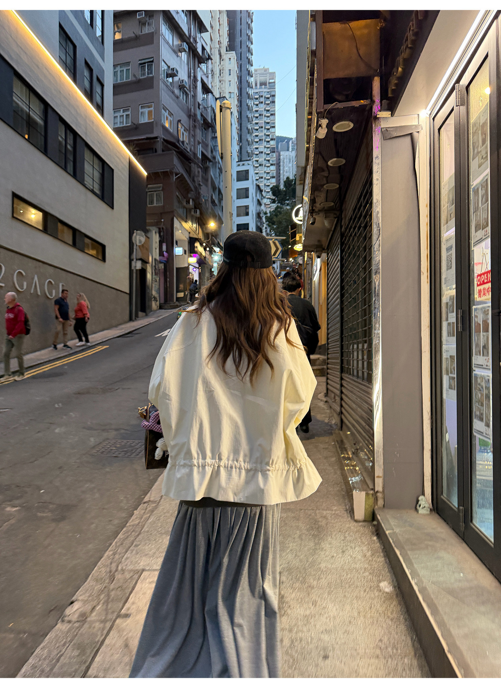 LelyMooch 立ち襟 ドロスト ミドル丈コート  LEM317