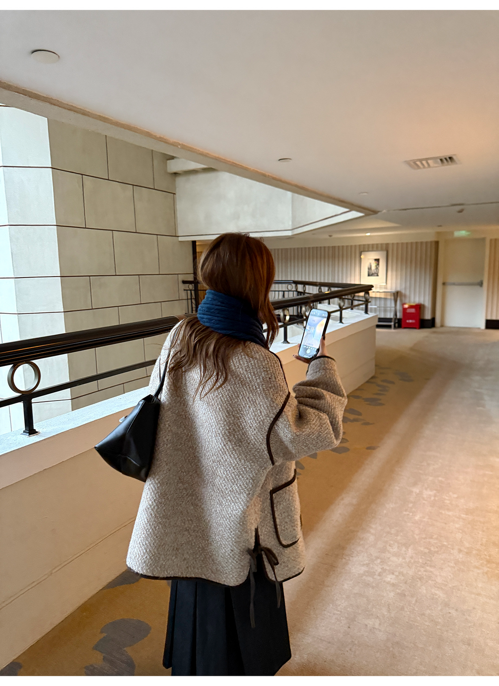 LelyMooch 配色パイピング ループウールジャケット　LEM278