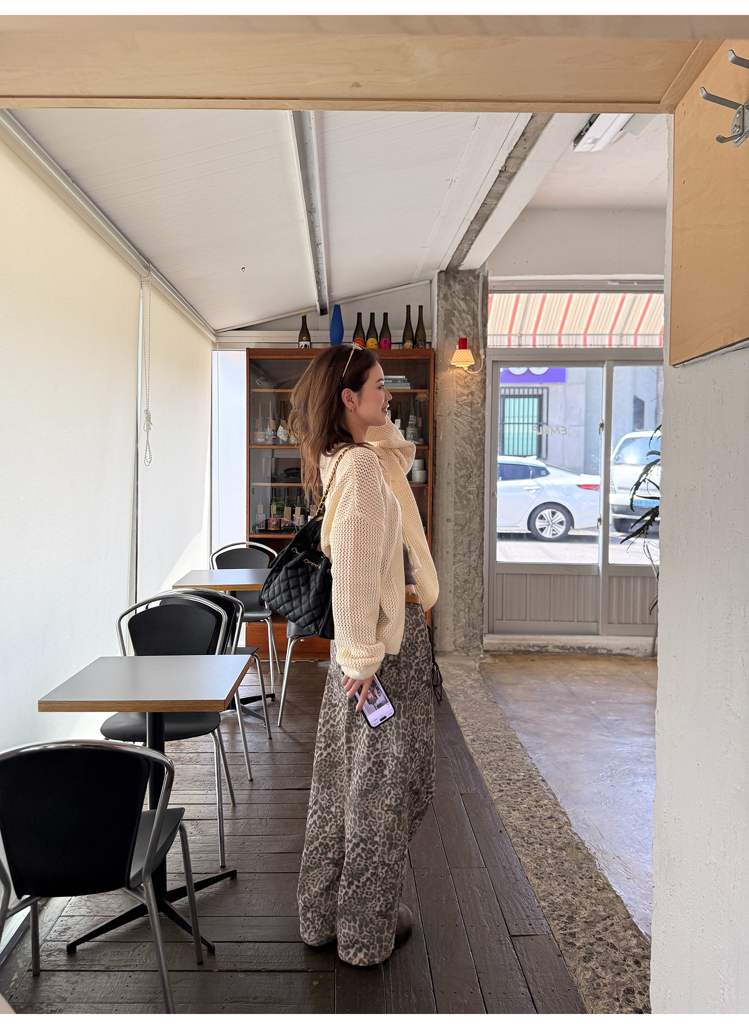 LelyMooch レオパード柄 ストレートワイドパンツ  LEM226