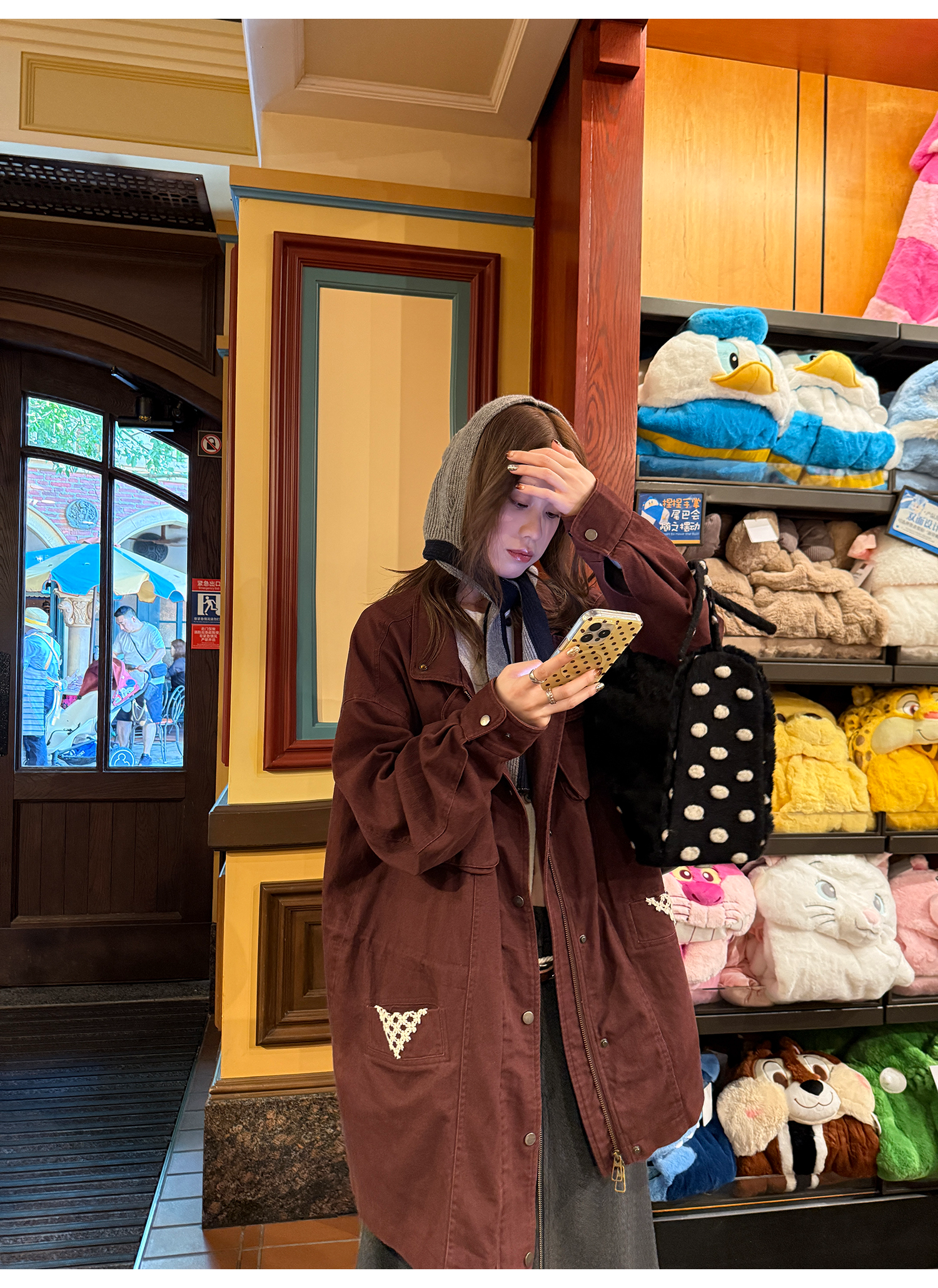 LelyMooch ゆるっとフリースワークジャケット  LEM242