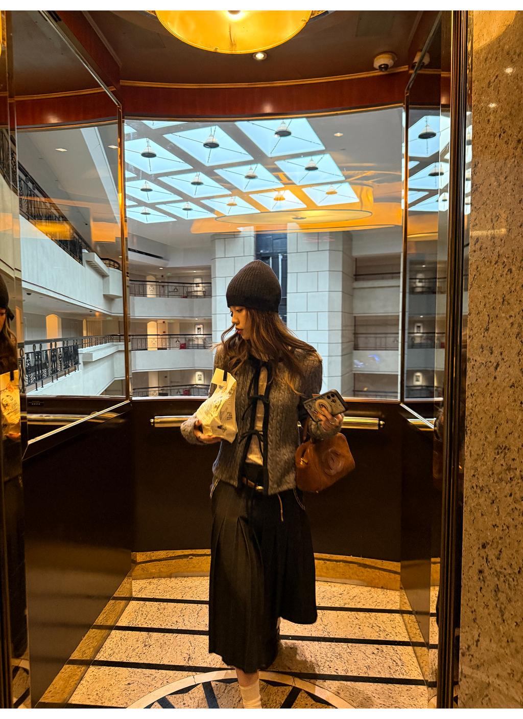 LelyMooch ケーブル調 × 配色リボン ニットトップス LEM276