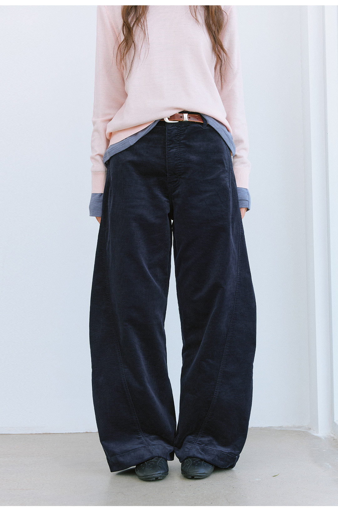 プレミアムコーデュロイ カーブパンツ  LOM109