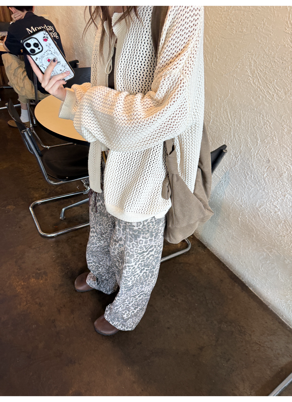 LelyMooch ゆるニットフリンジカーディガン  LEM249