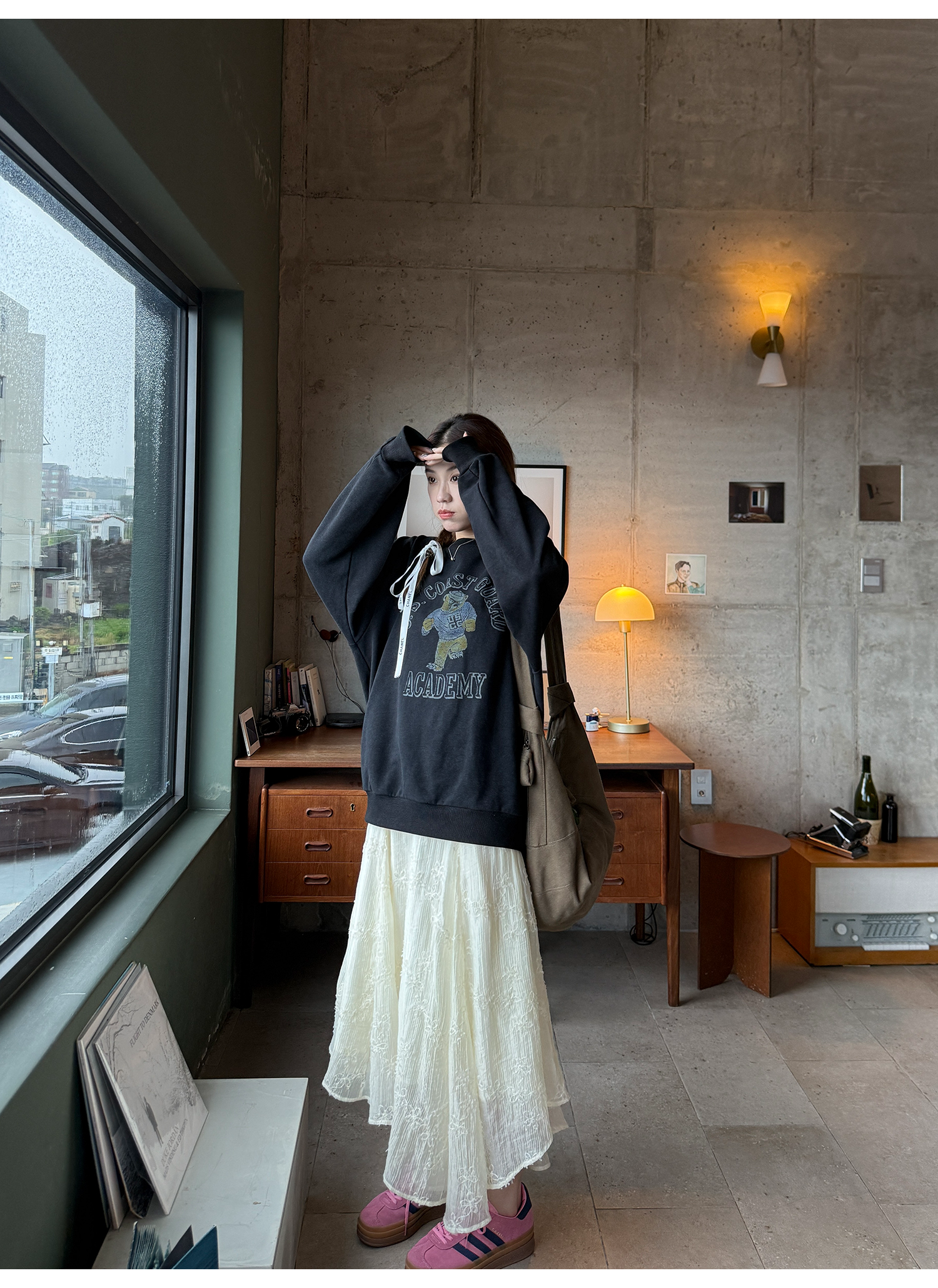 LelyMooch くまプリント古着風スウェット  LEM231