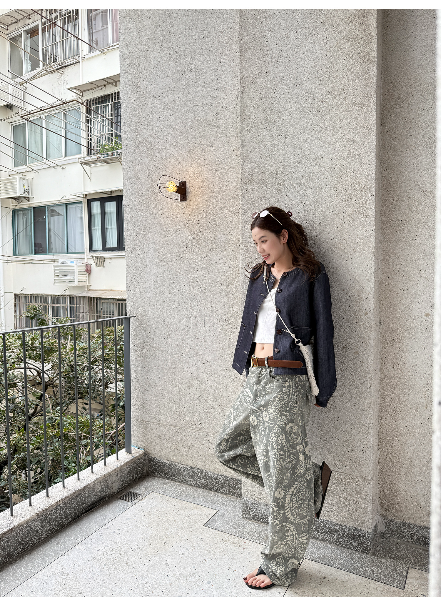 LelyMooch ショート丈 デニム風 ジャケット  LEM222