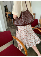 LelyMooch Retro Floral Pleated Chiffon Skirt LEM143