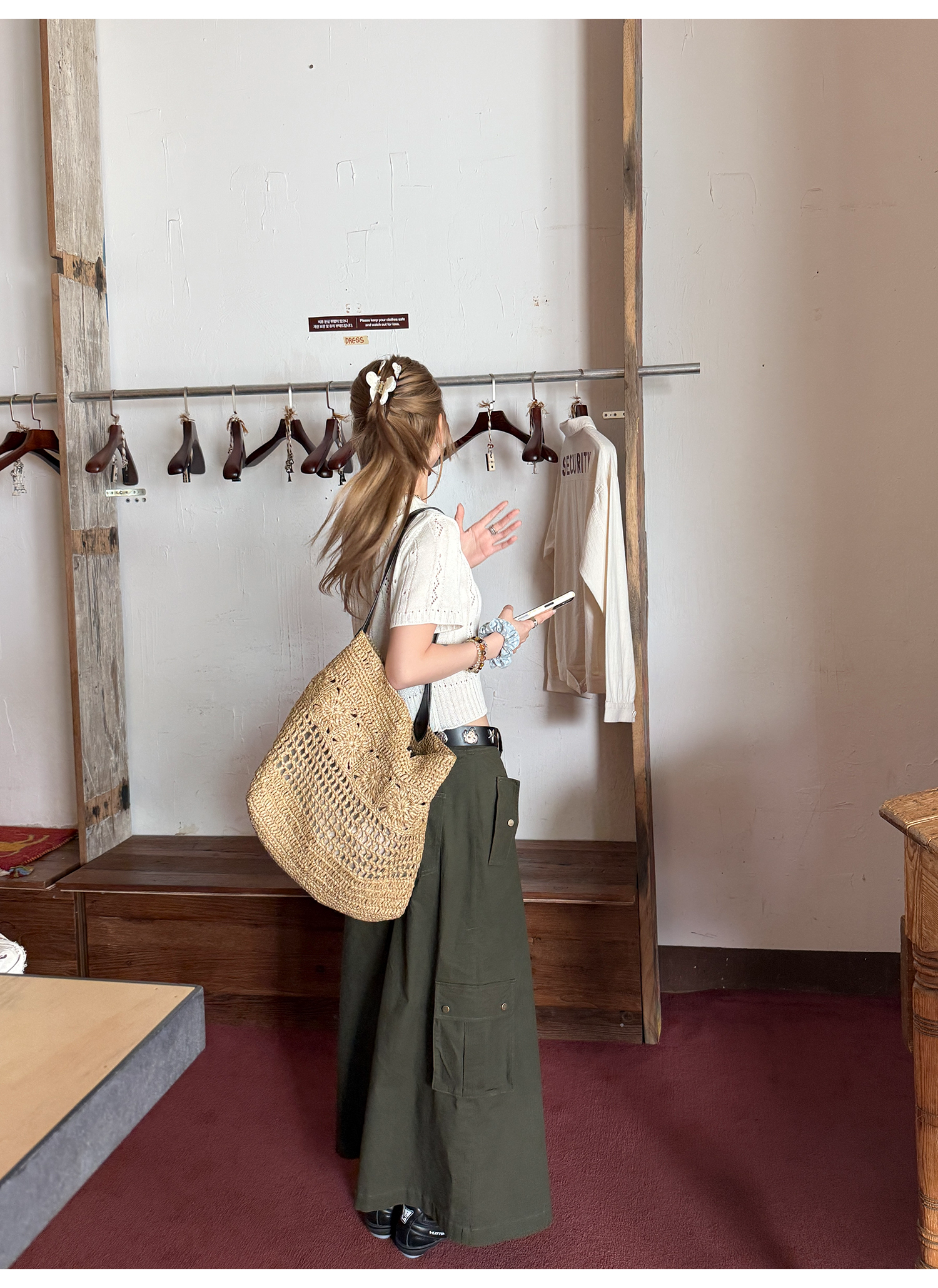 LelyMooch Aラインミディスカート  LEM172