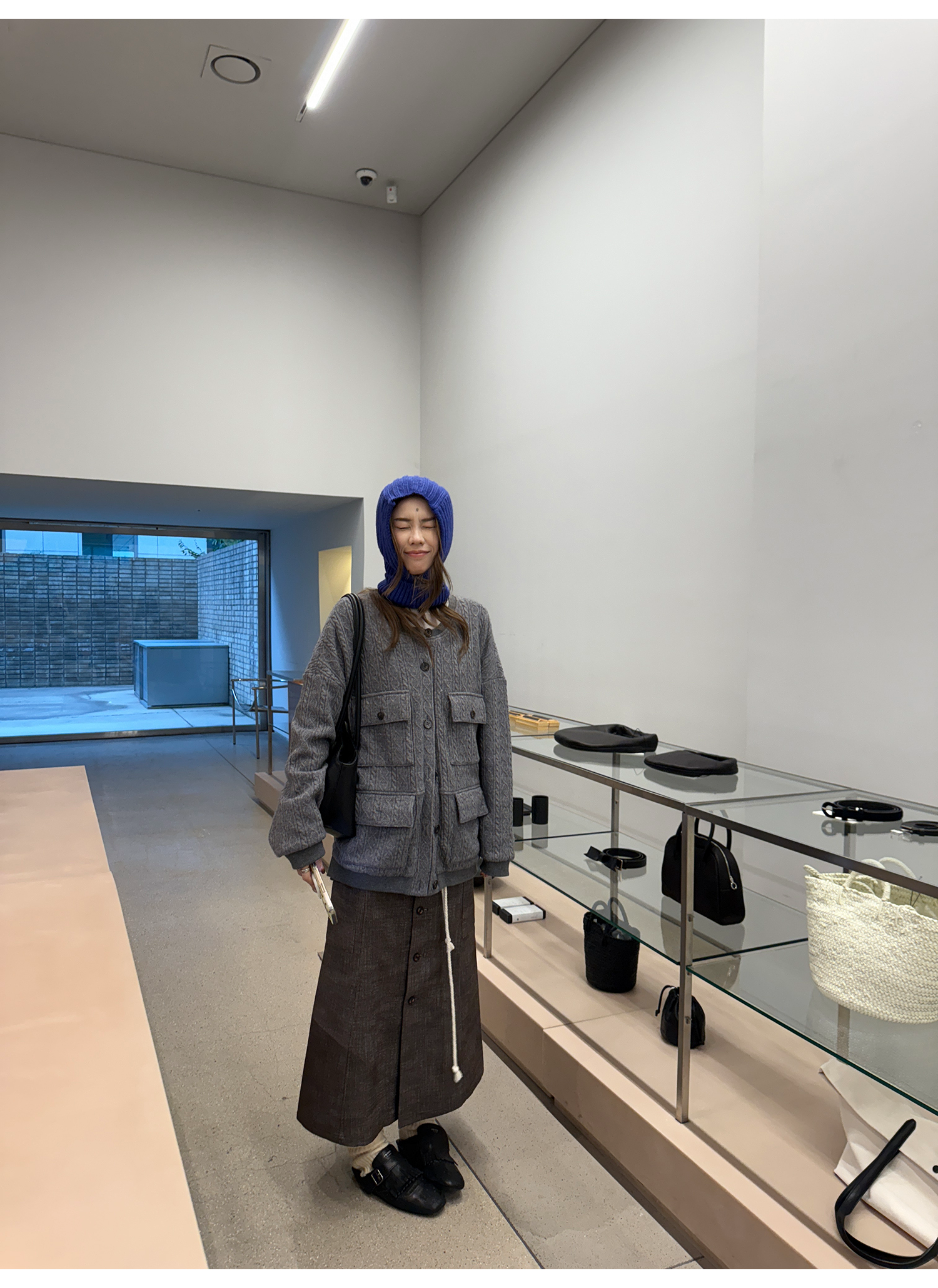 LelyMooch ヴィンテージ絞り編みニットジャケット　LEM263