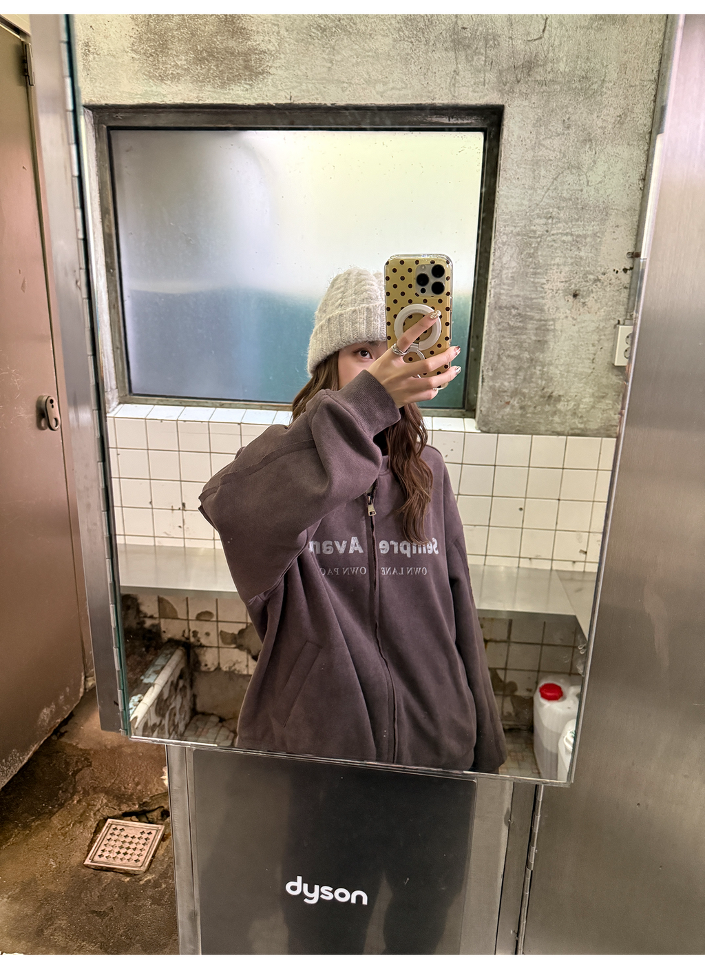 LelyMooch ジップスウェット アメリカンヴィンテージ風  LEM264