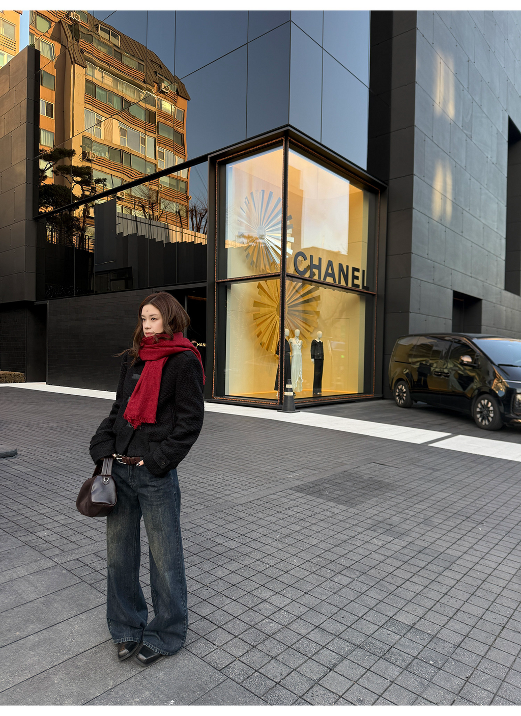 LelyMooch 色落ち加工 ストレートデニムパンツ　LEM304