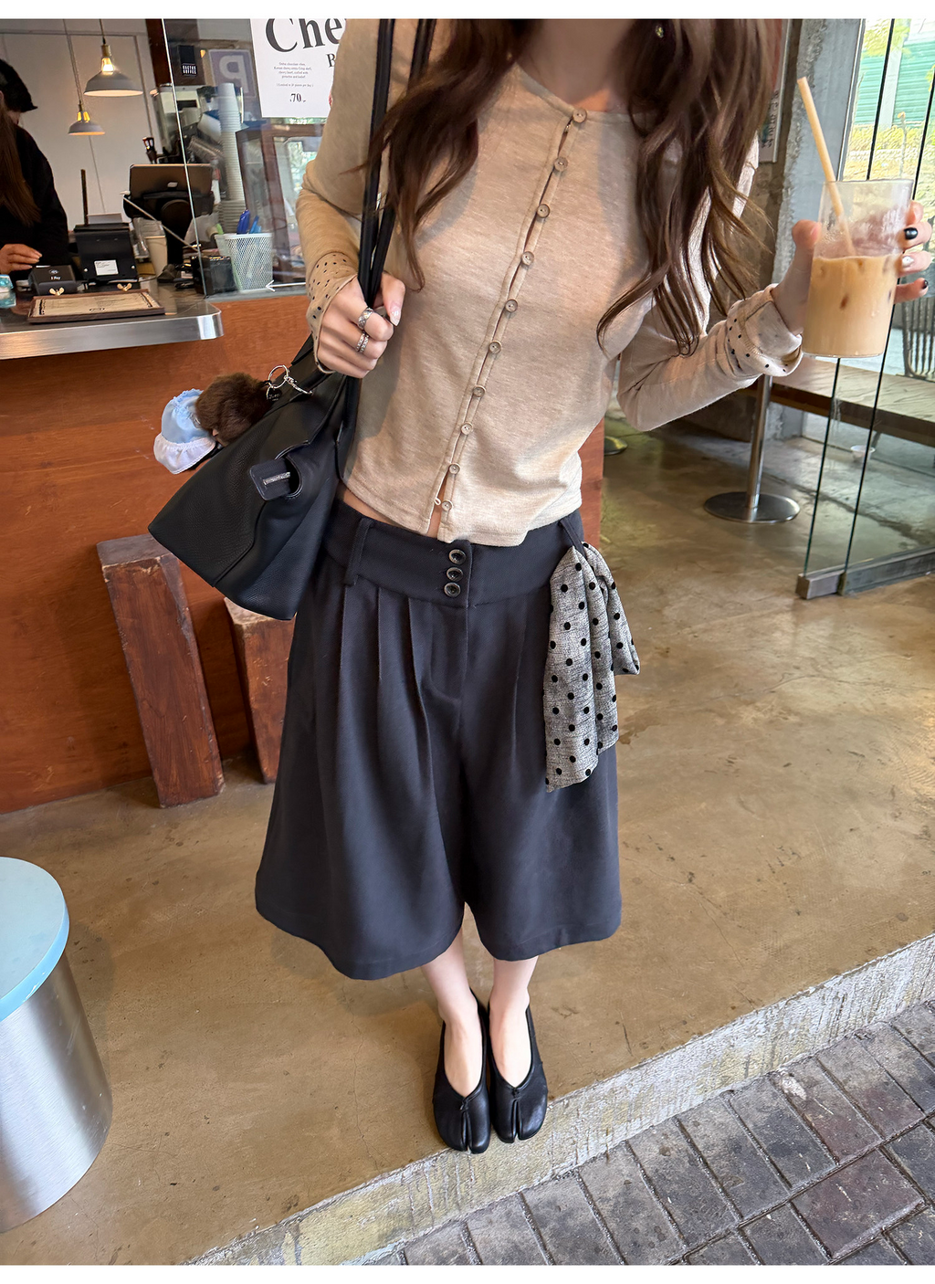 LelyMooch タックワイドパンツ スカート見え  LEM322