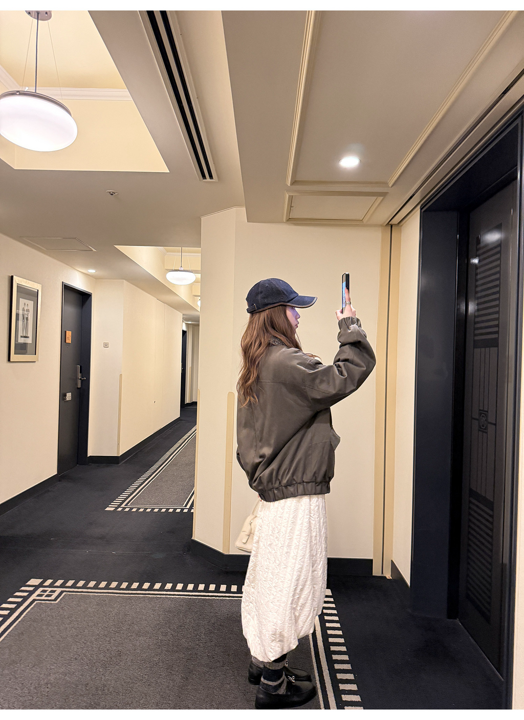 LelyMooch ドロスト ロングスカート シワ感素材 前後差  LEM288