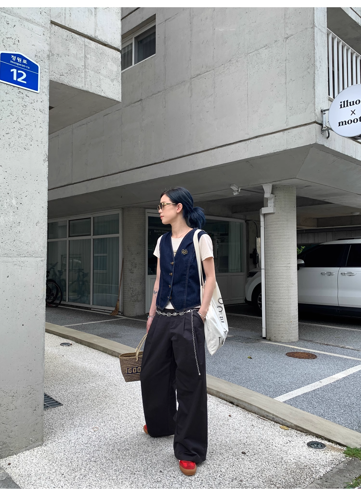 LelyMooch  ウォッシュコットン ワイドパンツ  LEM068