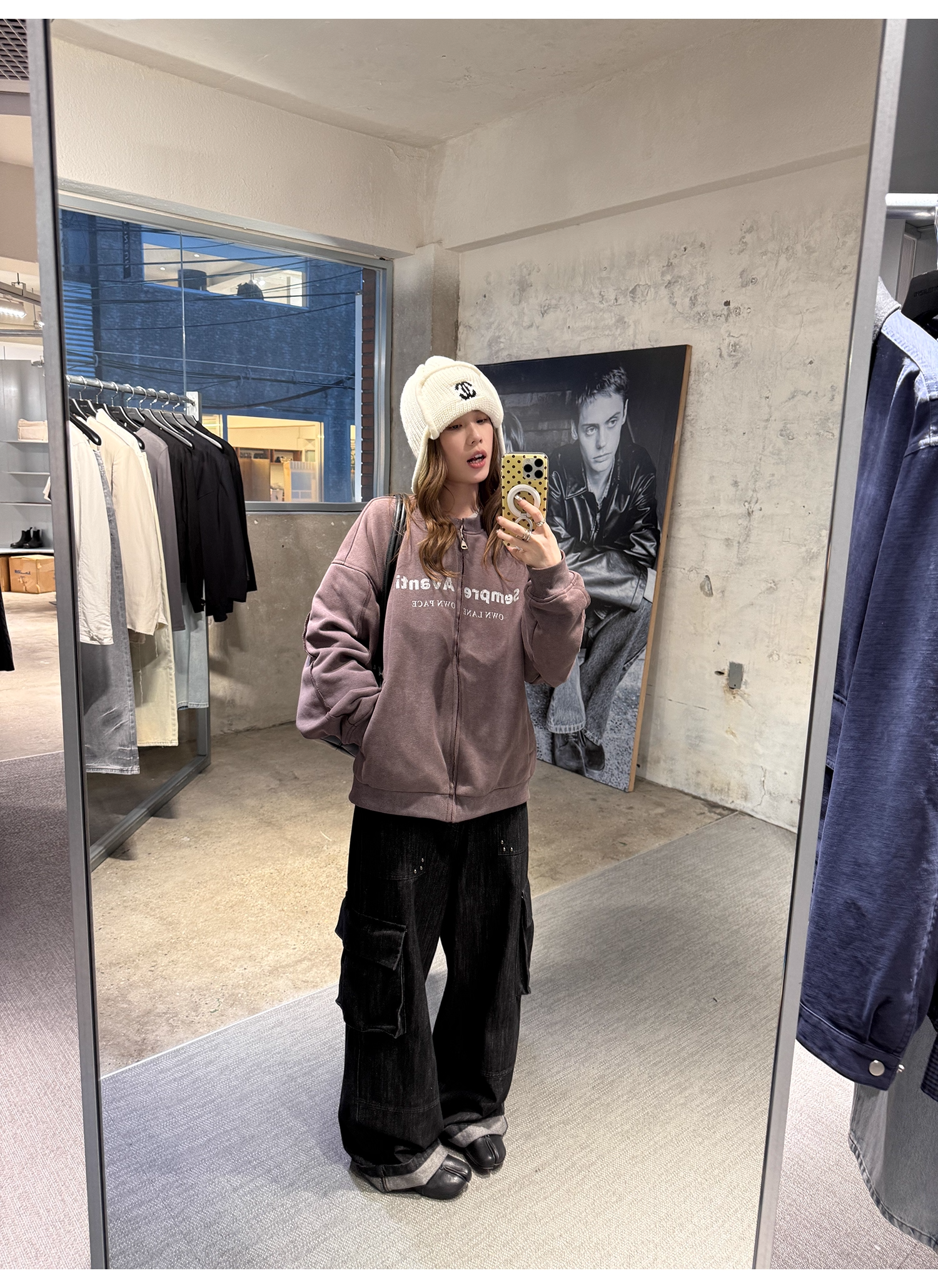 LelyMooch セルビッジ黒デニムパンツ　LEM257