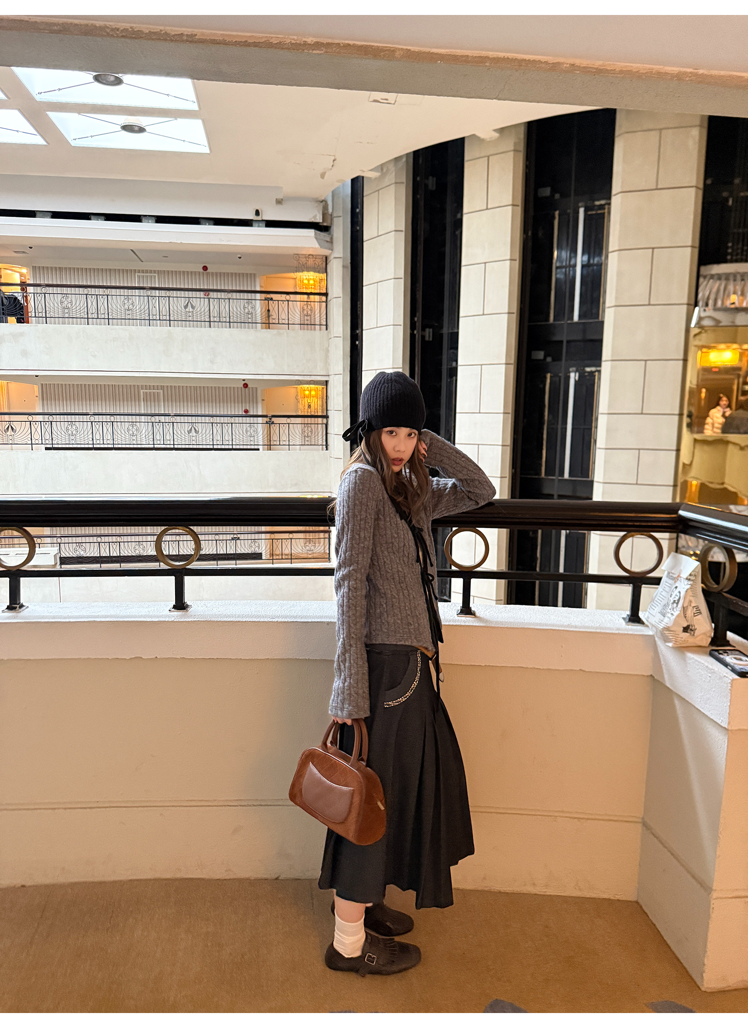 LelyMooch 黒プリーツスカート・ゴムウエスト  LEM277