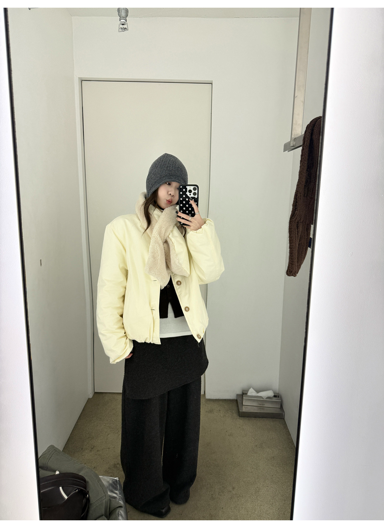 LelyMooch マフラー付き 中綿ブルゾン  LEM306