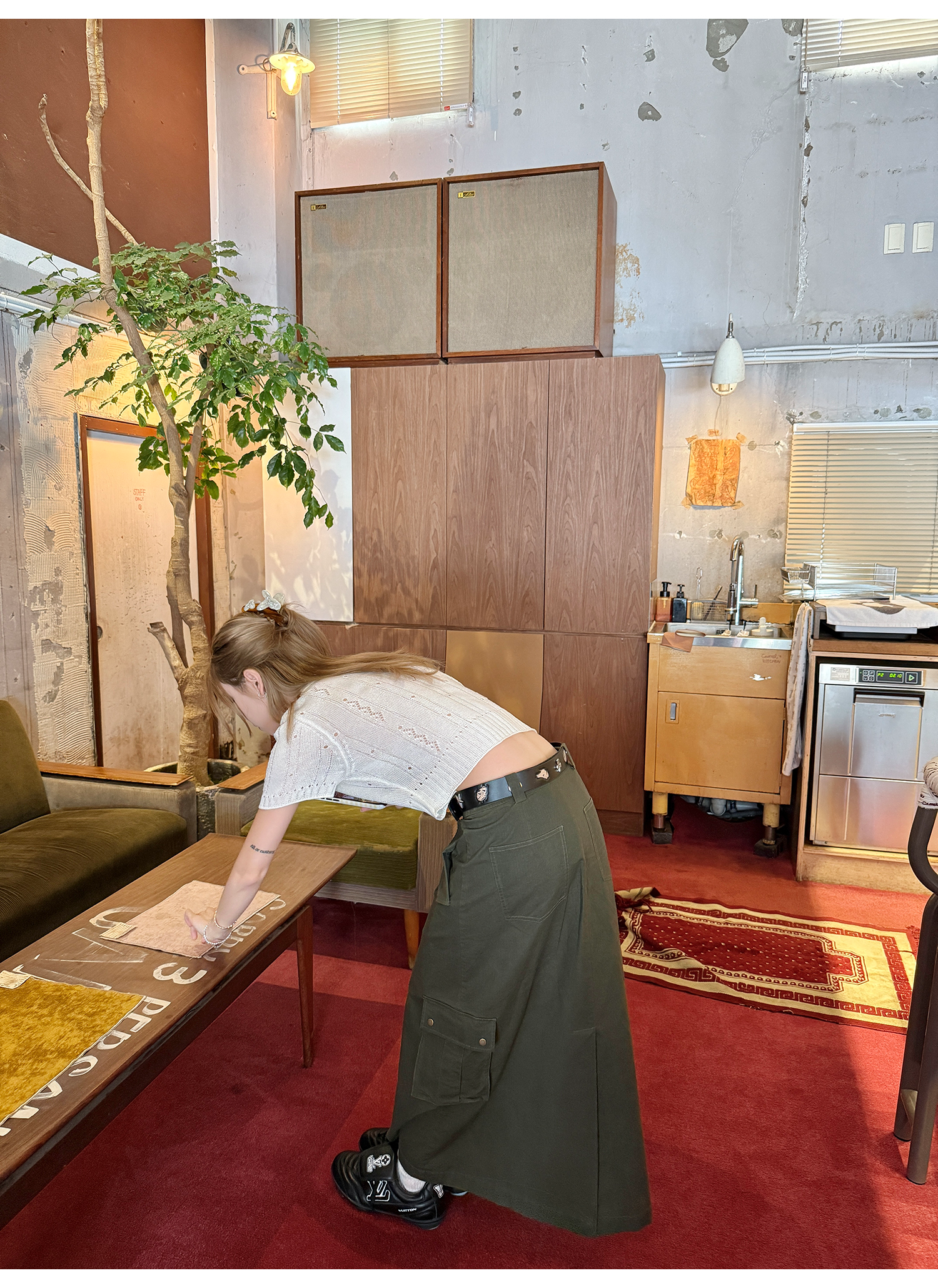 LelyMooch Aラインミディスカート  LEM172