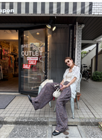 LelyMooch 1年中使える！ヴィンテージ風ワイドパンツ  LEM186