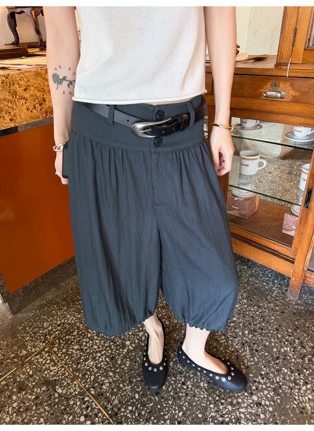 LelyMooch 風をまとう、ギャザーバルーンパンツ  LEM365